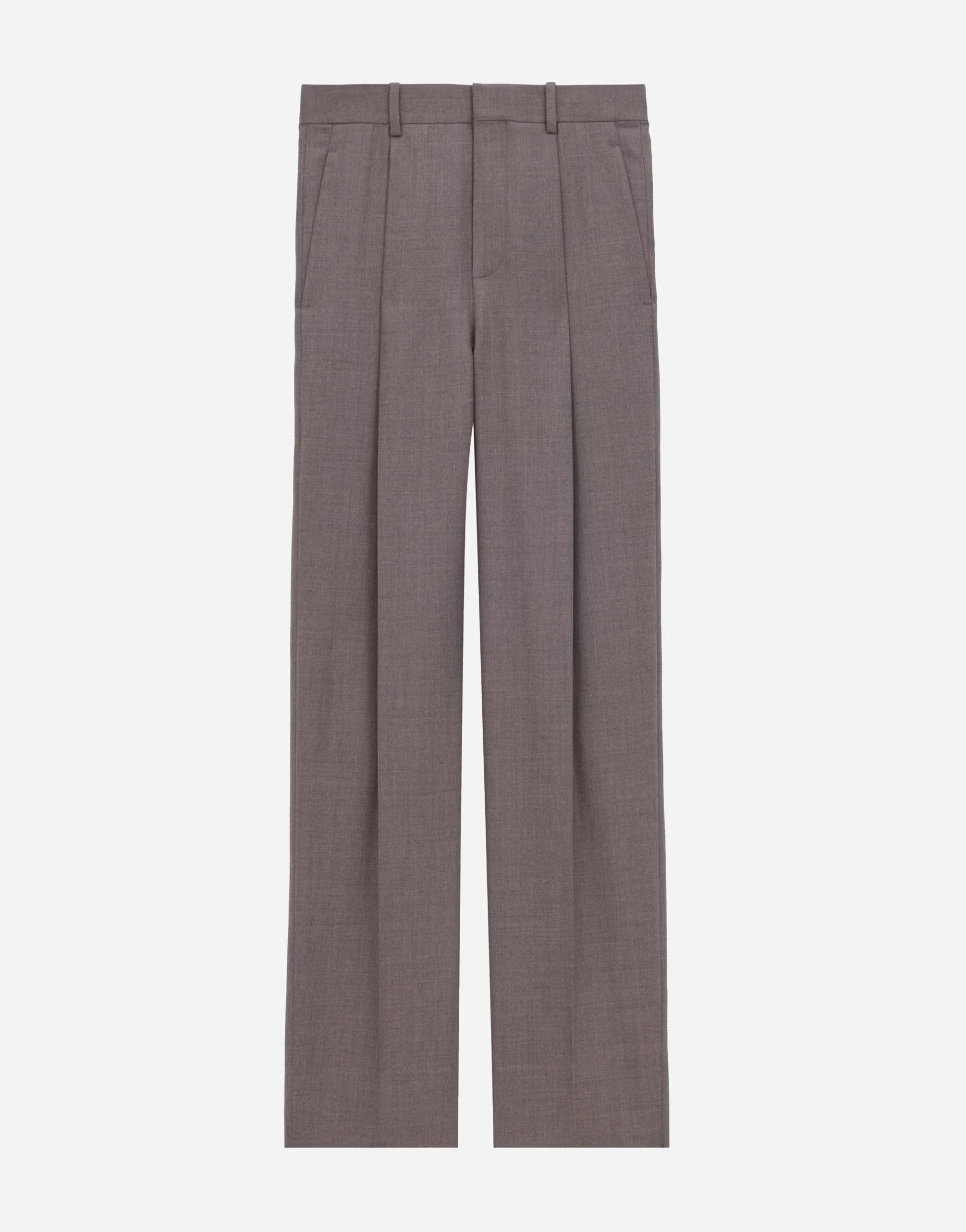 Saint Laurent High-Waisted Chiné Wool Trousers