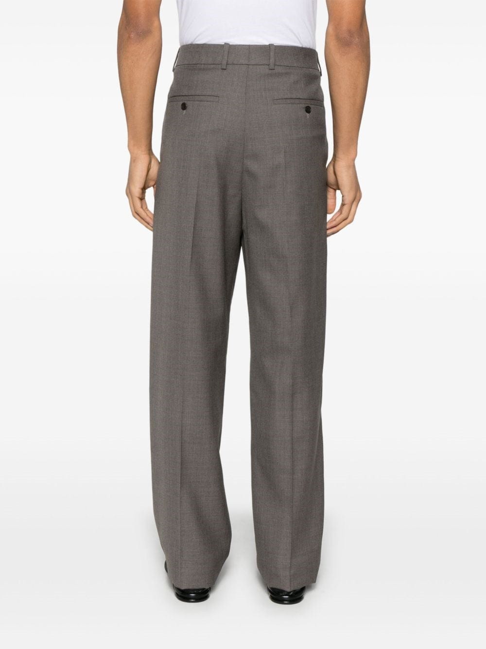 Saint Laurent High-Waisted Chiné Wool Trousers