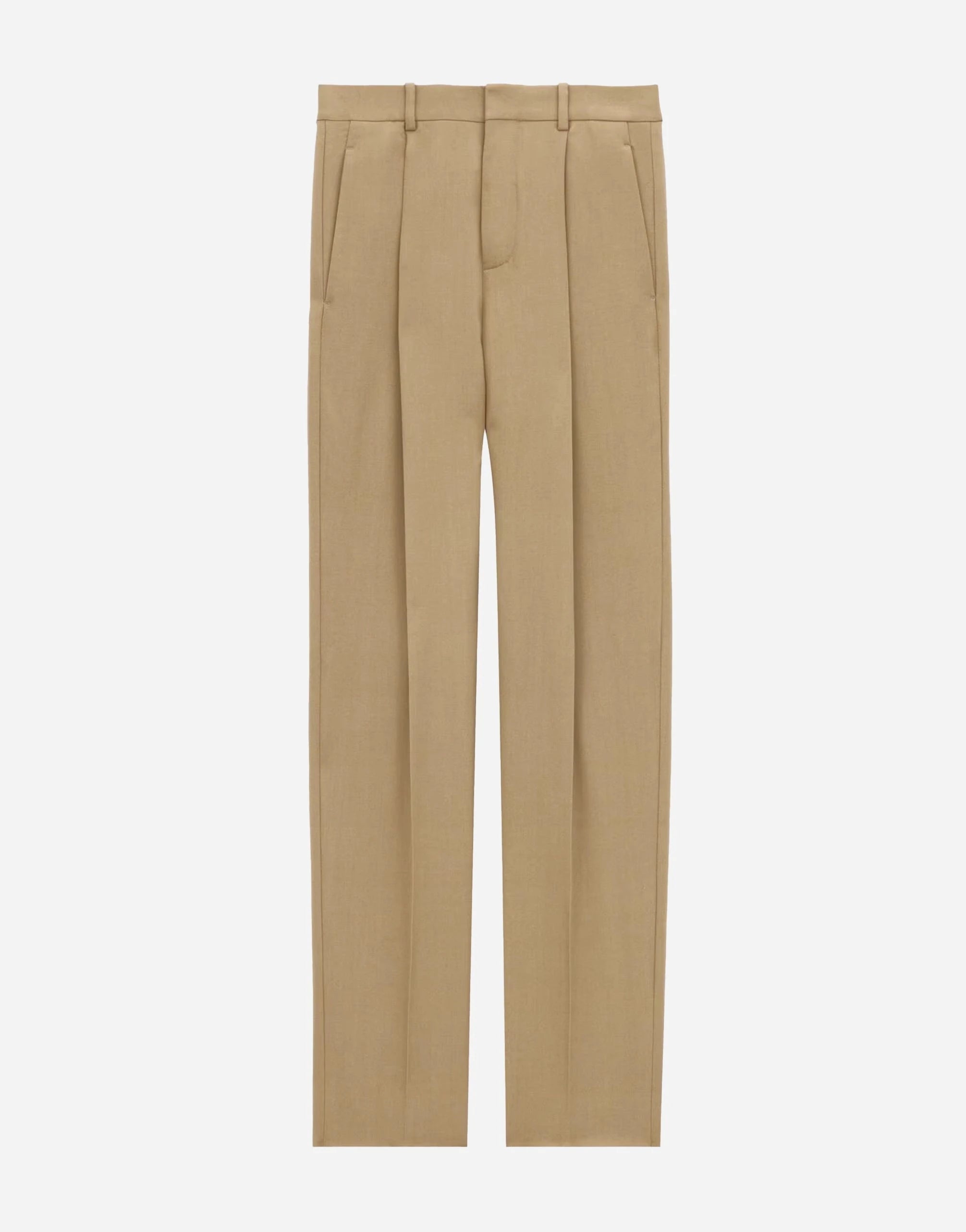 Saint Laurent High-Waisted Gabardine Wool Trousers