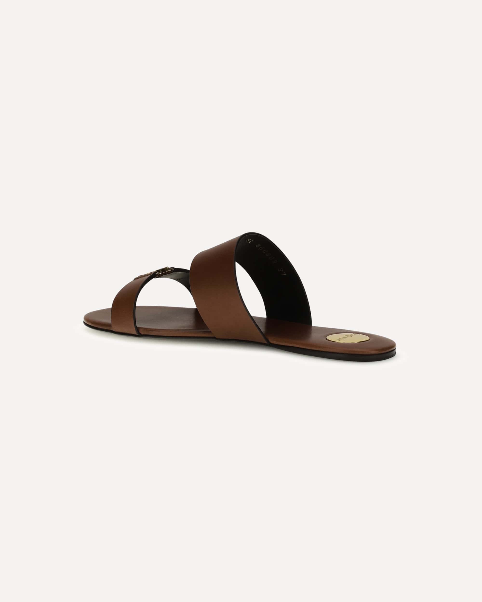 Saint Laurent Ibiza Sandals With Gold Logo