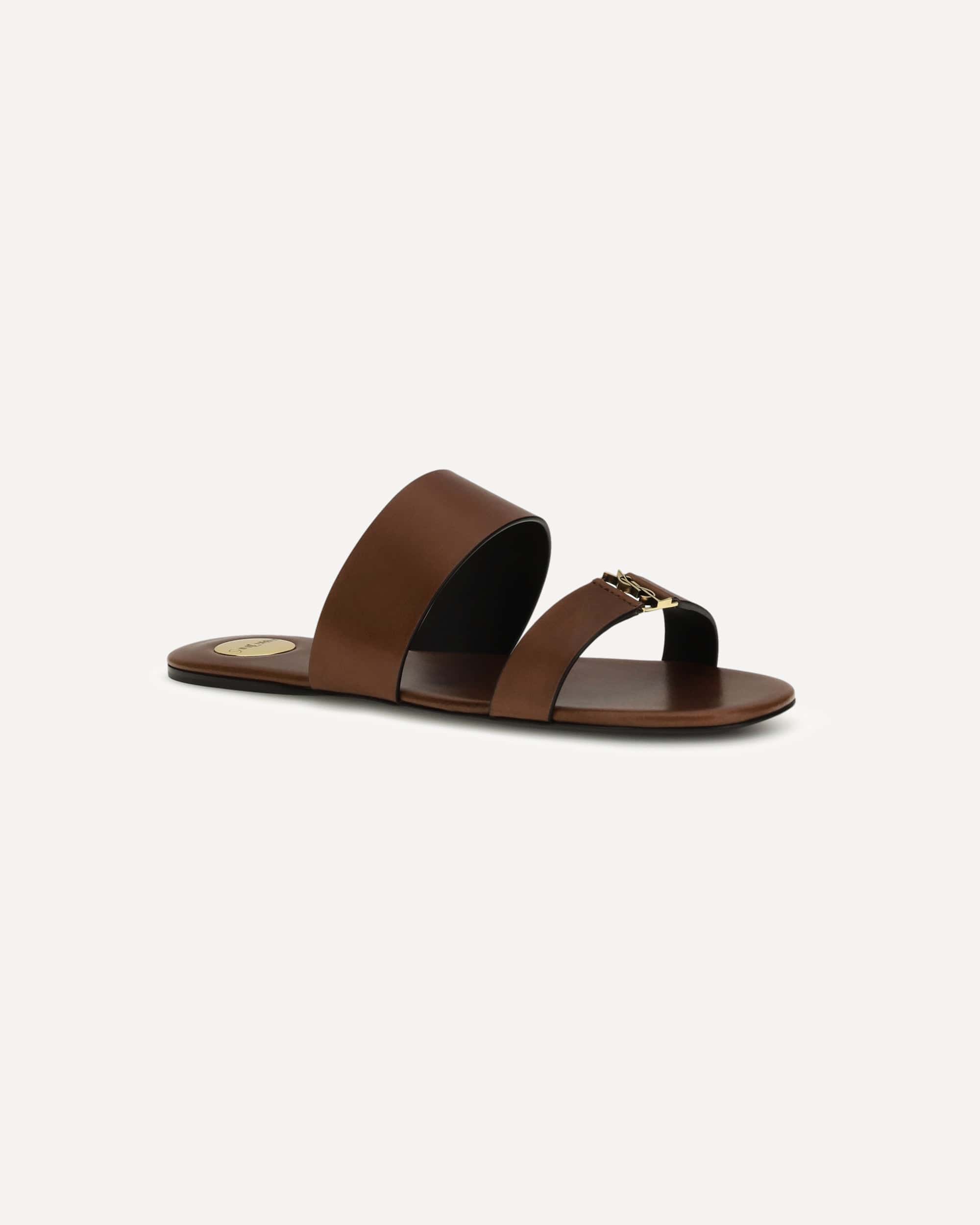 Saint Laurent Ibiza Sandalen mit Goldlogo - alternate view
