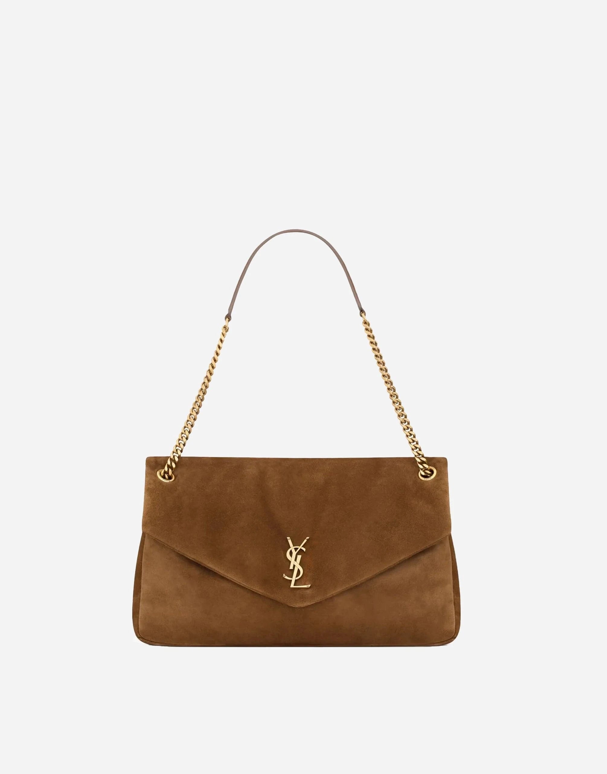 Saint Laurent Large Calypso Suede Shoulder Bag