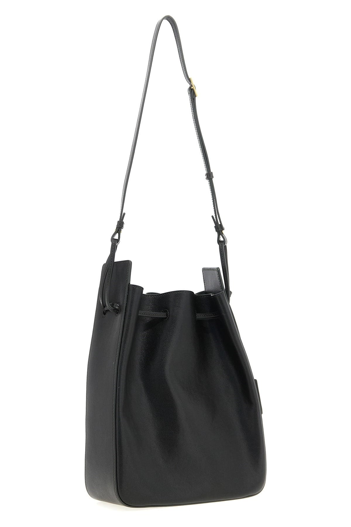 Saint Laurent Saint Laurent Large Green Leather Bucket Bag