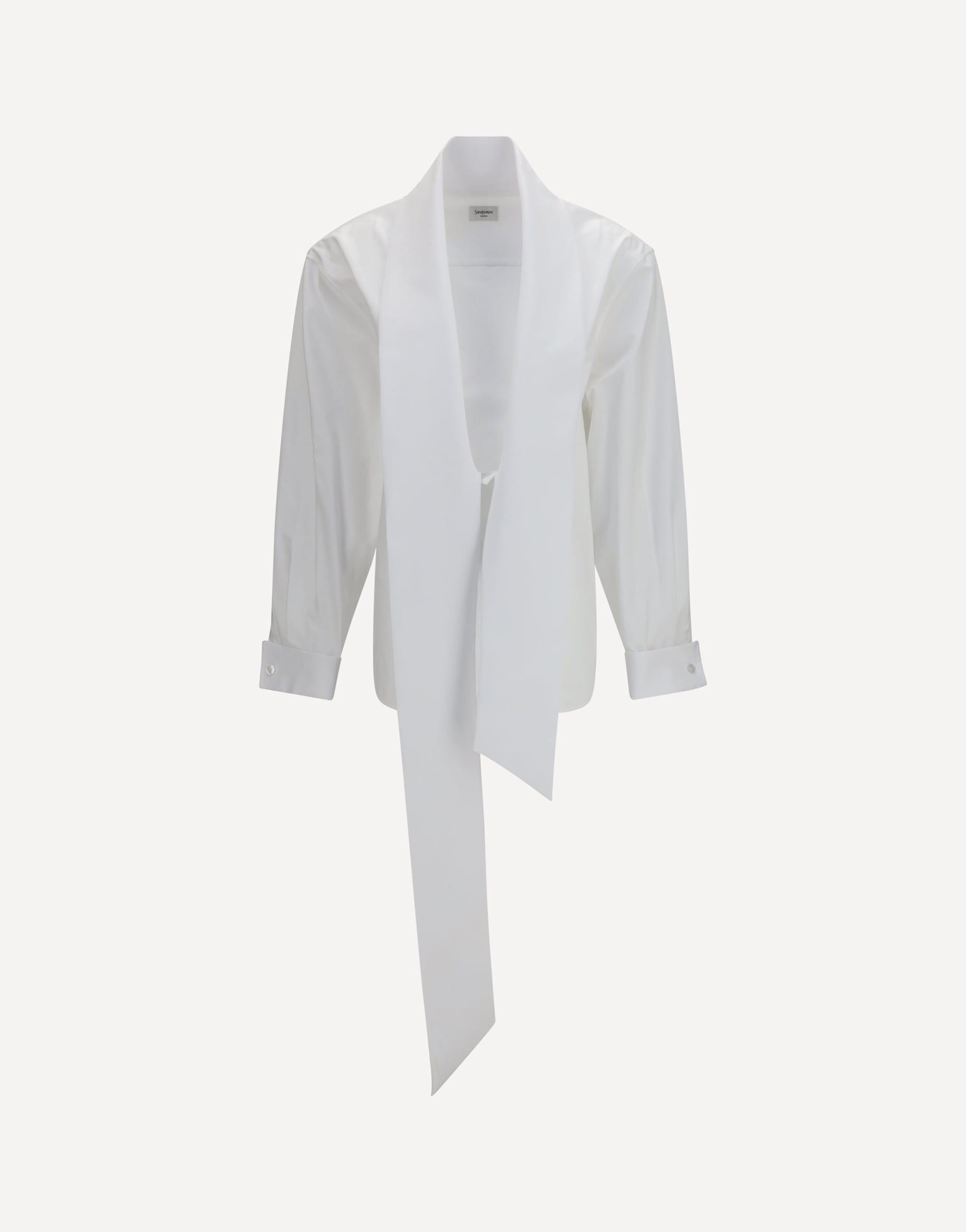 Saint Laurent Saint Laurent Lavallière Collar Cotton Poplin Shirt