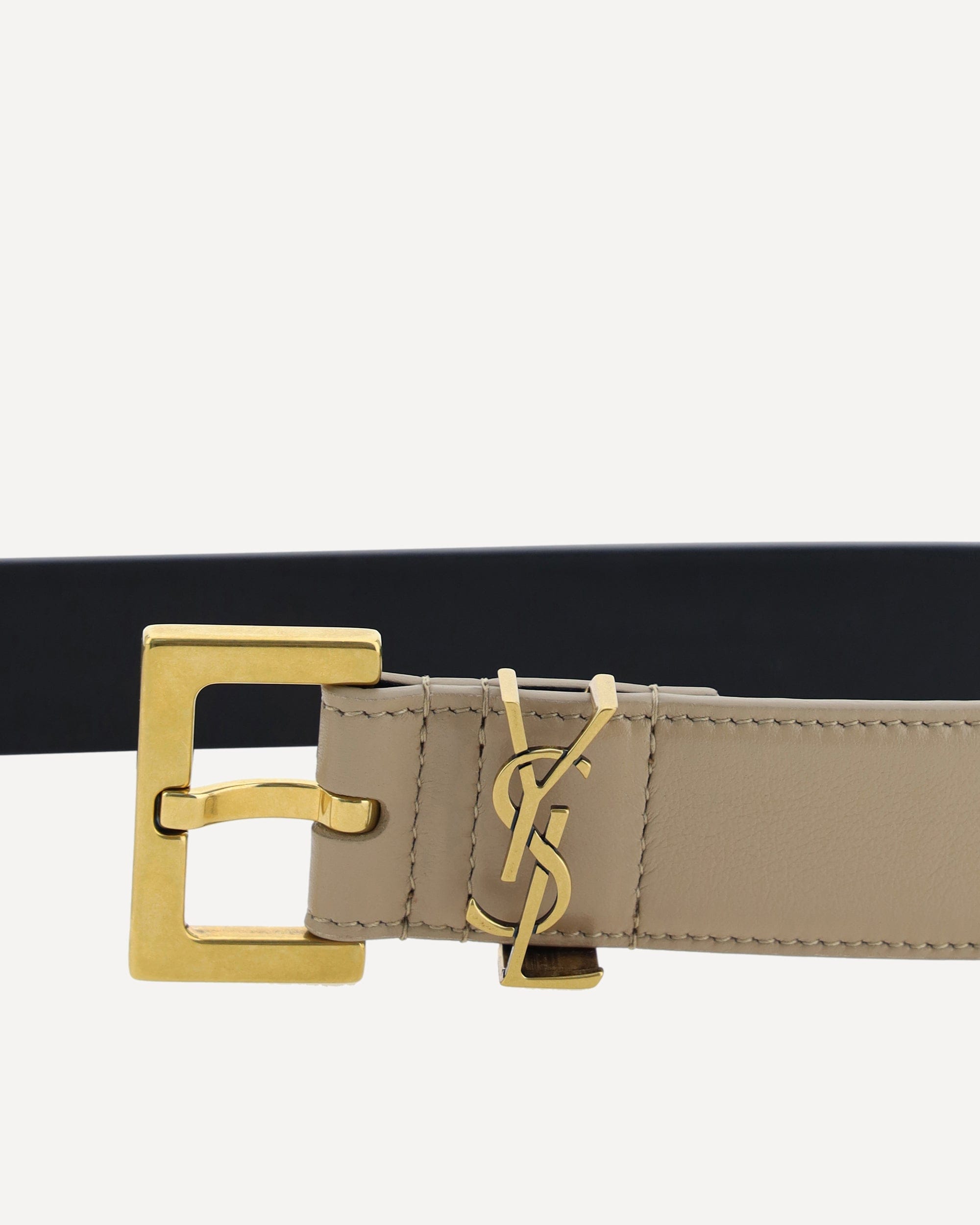Saint Laurent Leather Belt With Plaque