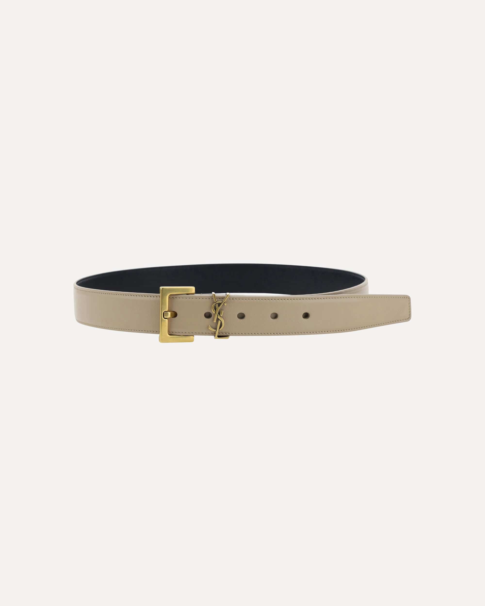 Saint Laurent Leather Belt With Plaque - alternate view