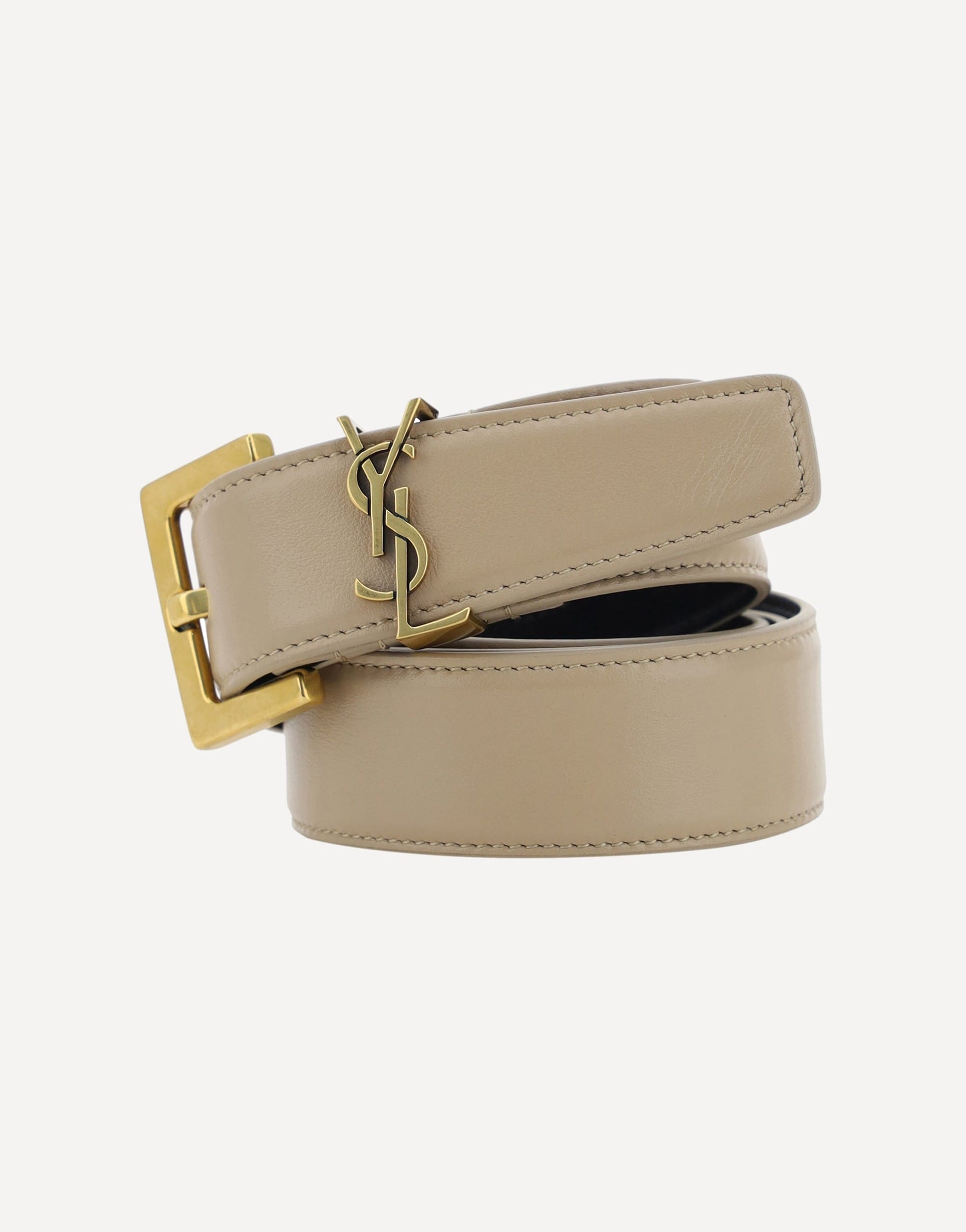 Saint Laurent Leather Belt With Plaque