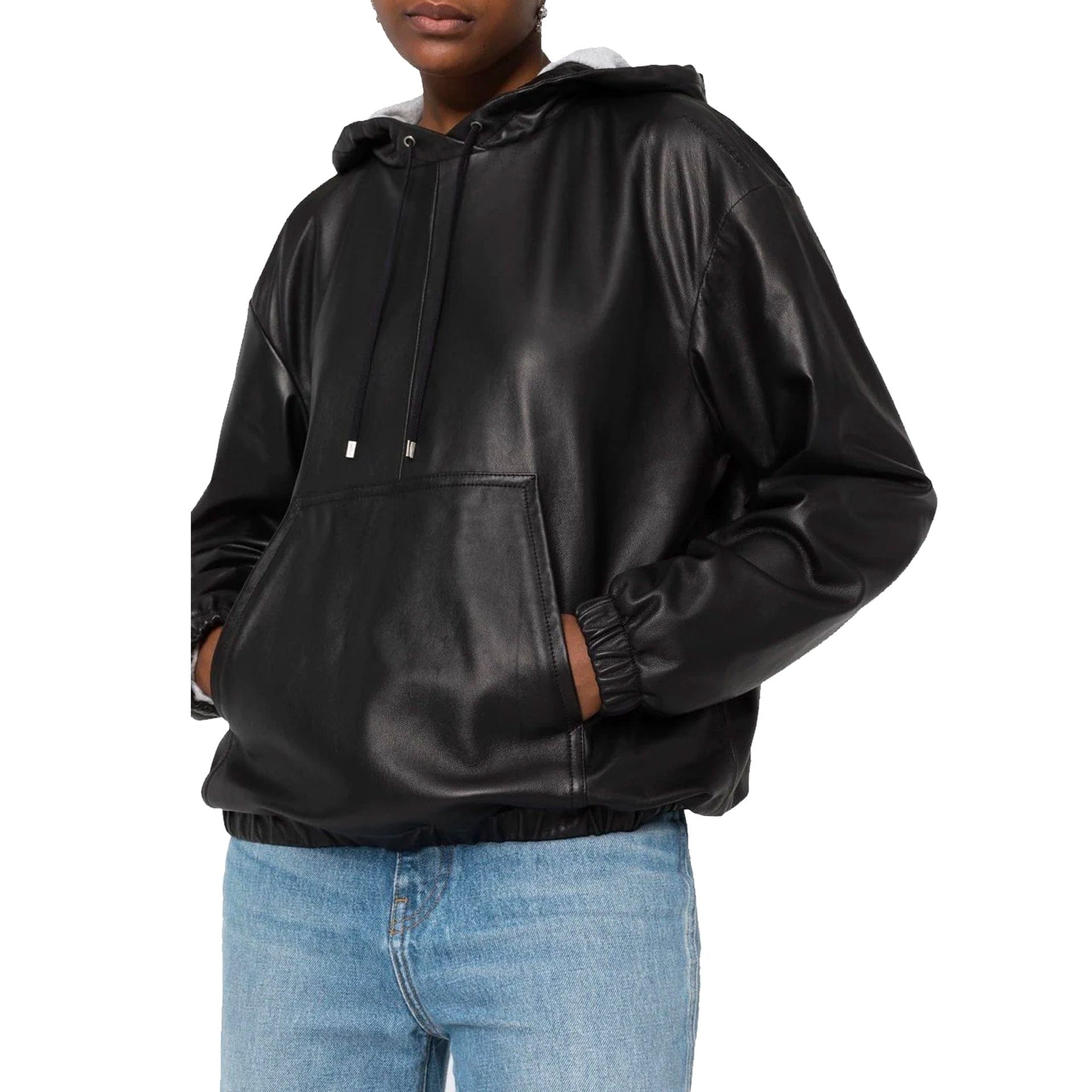 Saint Laurent Leather Hooded Top - alternate view