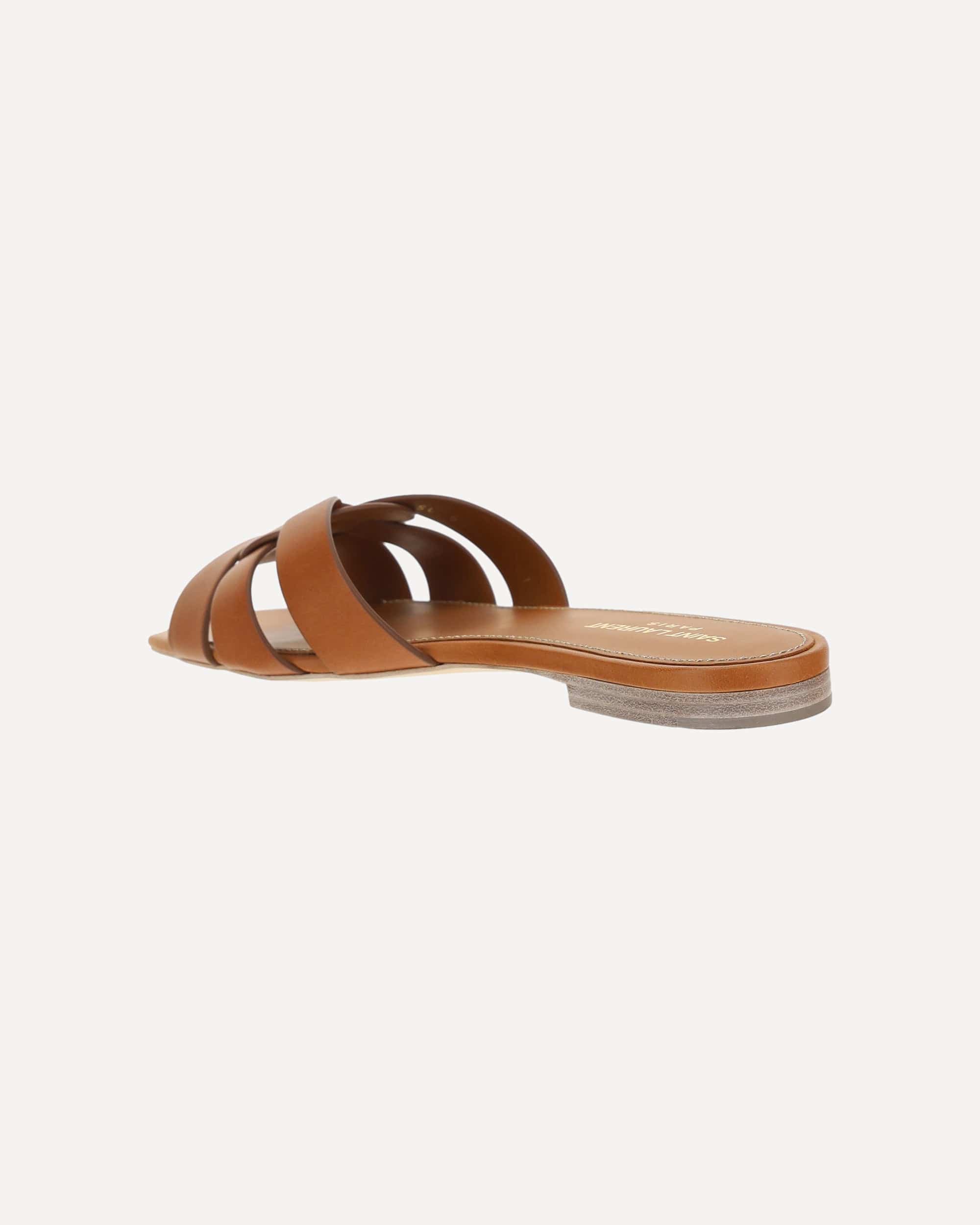 Saint Laurent Leather Sandals With Block Heel
