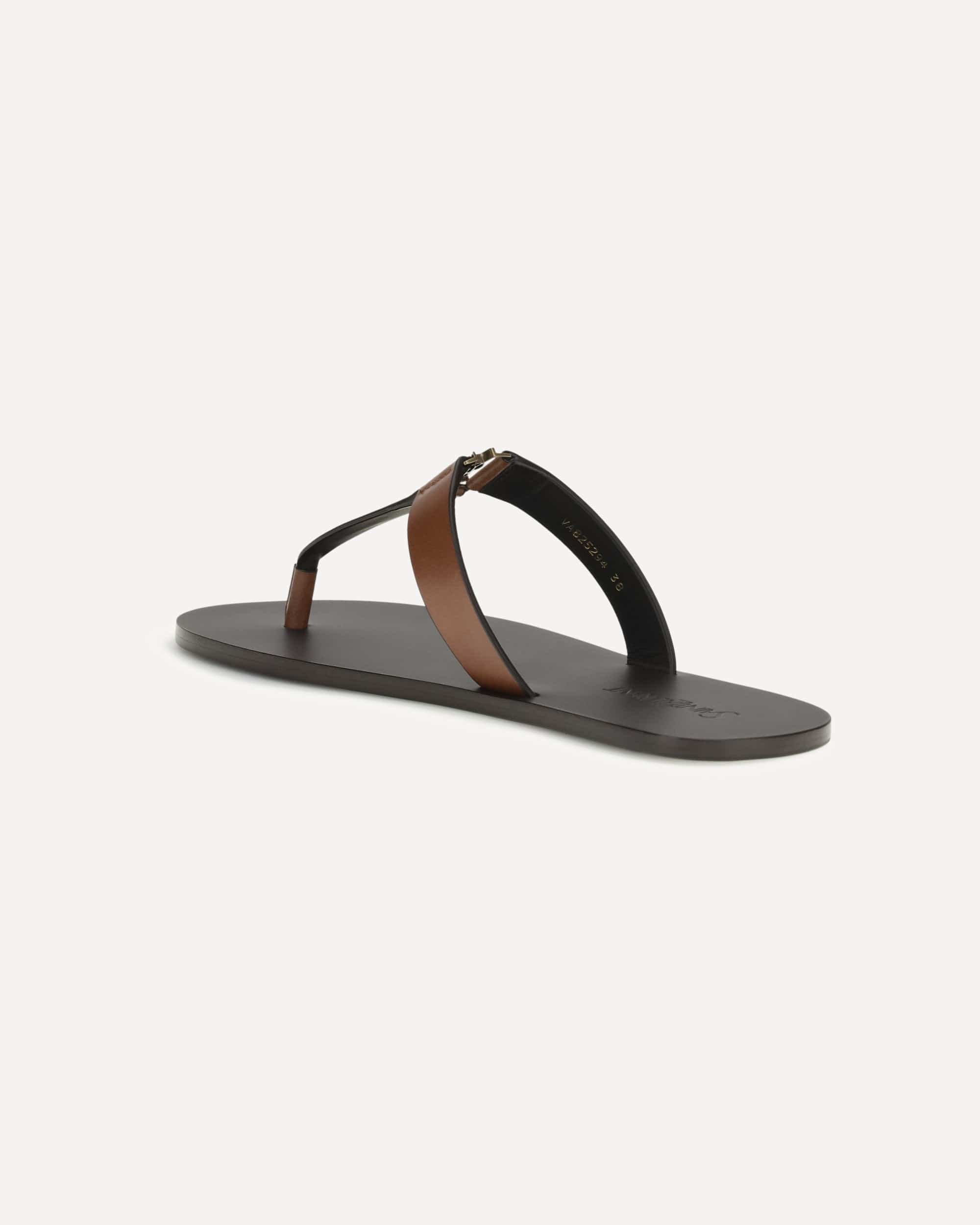 Saint Laurent Leather Thong Sandals Monogram