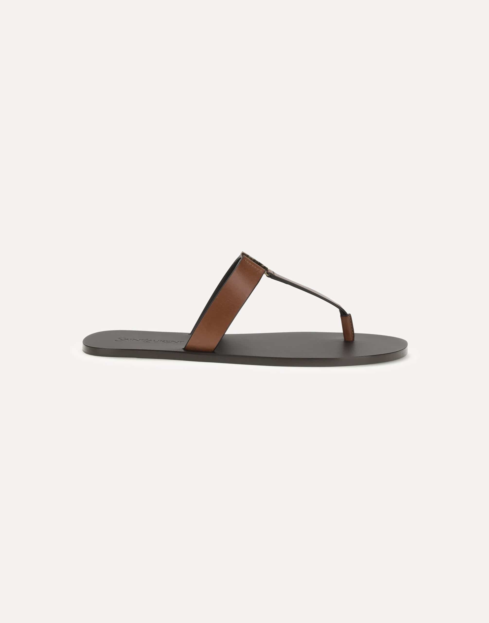 Saint Laurent Leather Thong Sandals Monogram