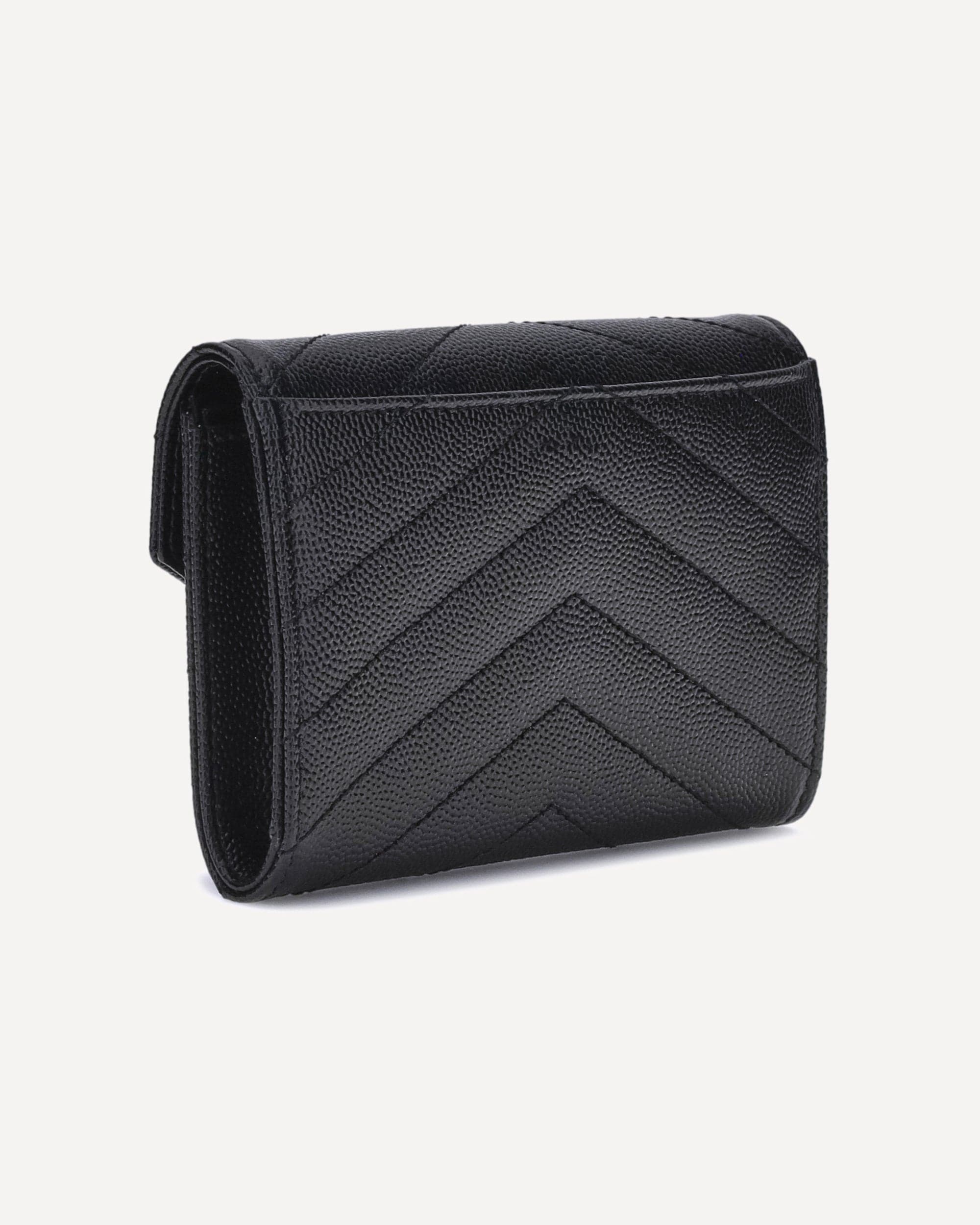Saint Laurent Leather Wallet With Snap Closure