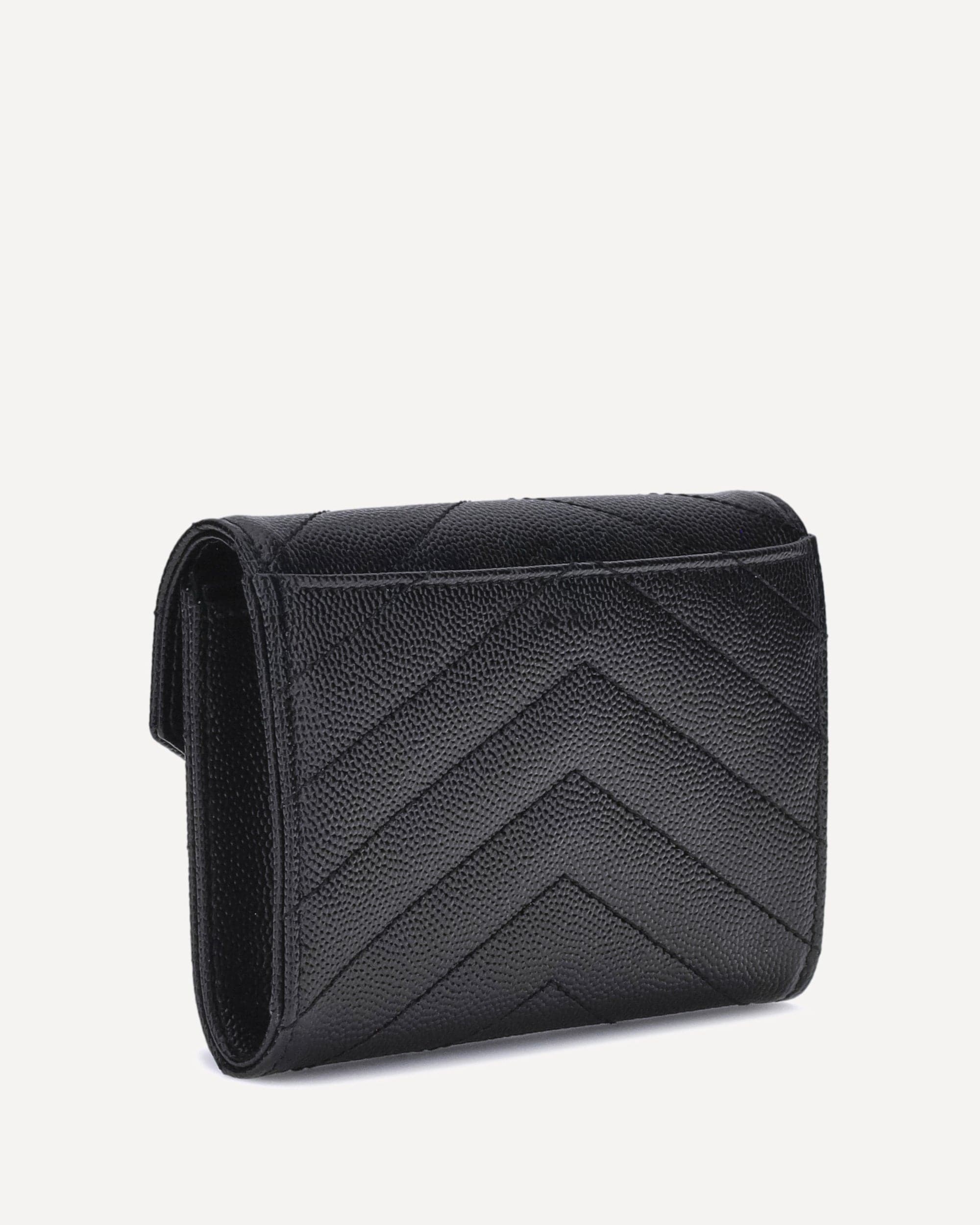 Saint Laurent Leather Wallet With Snap Closure