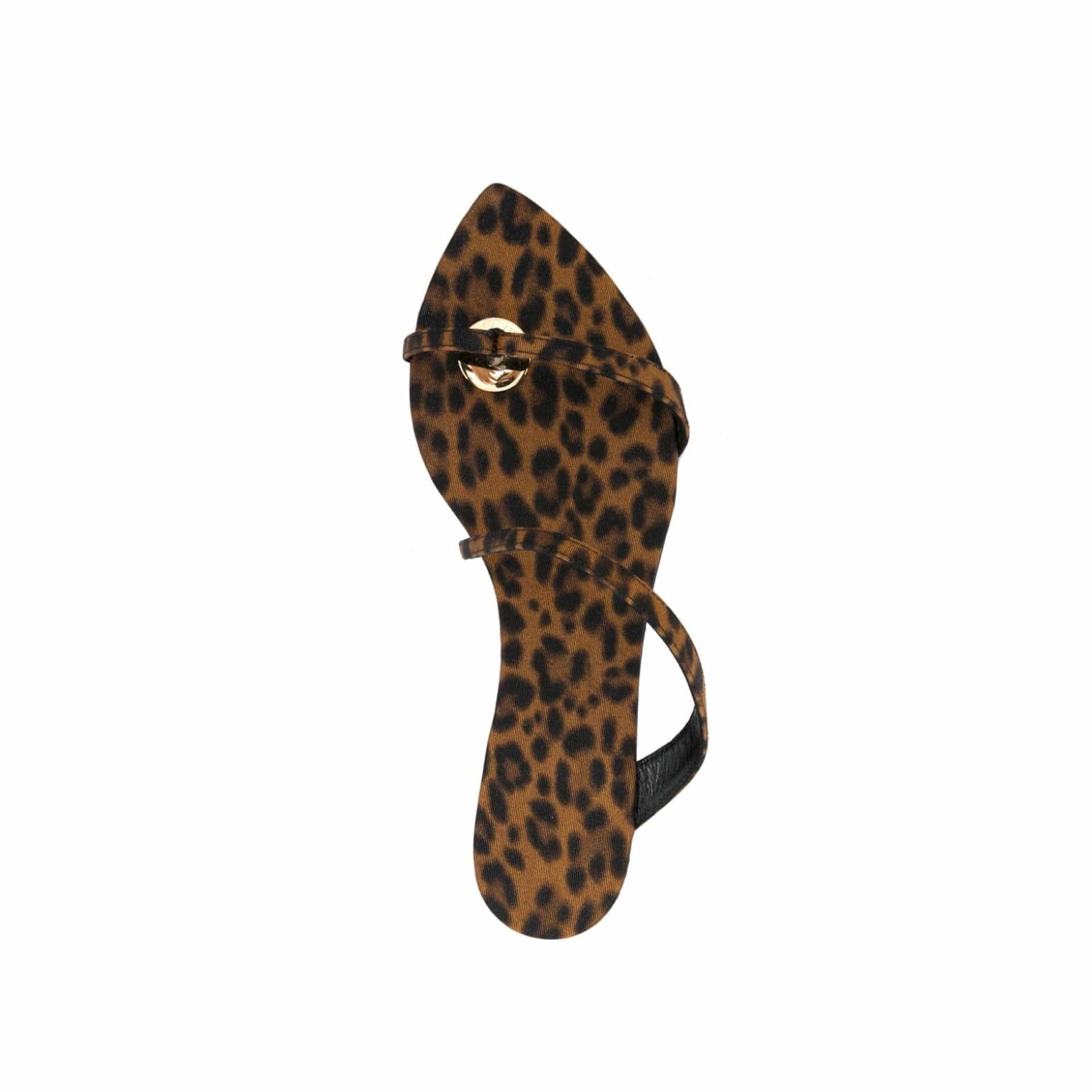 Saint Laurent Leopard Print Flat Thong Sandals