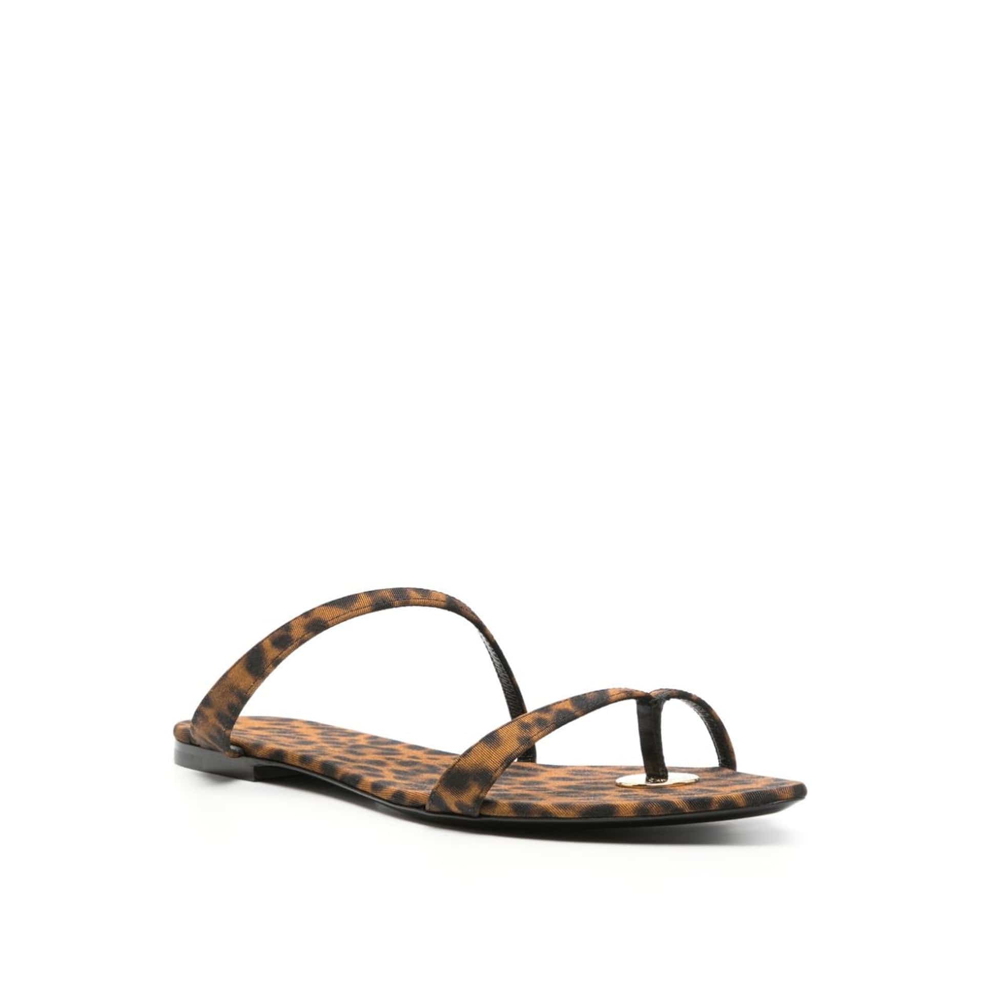 Saint Laurent Leopard Print Flat Thong Sandals - alternate view