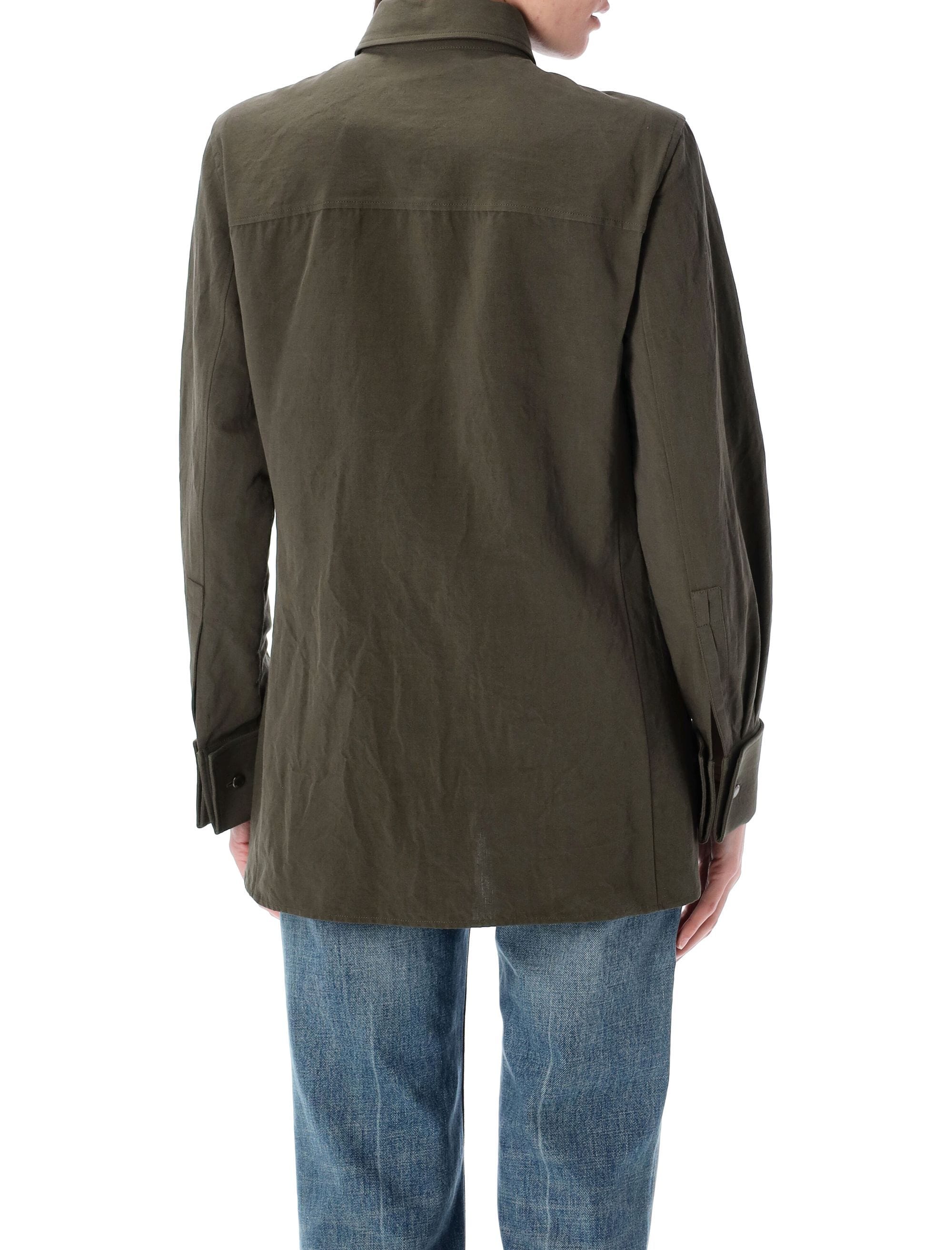 Saint Laurent Linen-Cotton Blend Cassandre Shirt