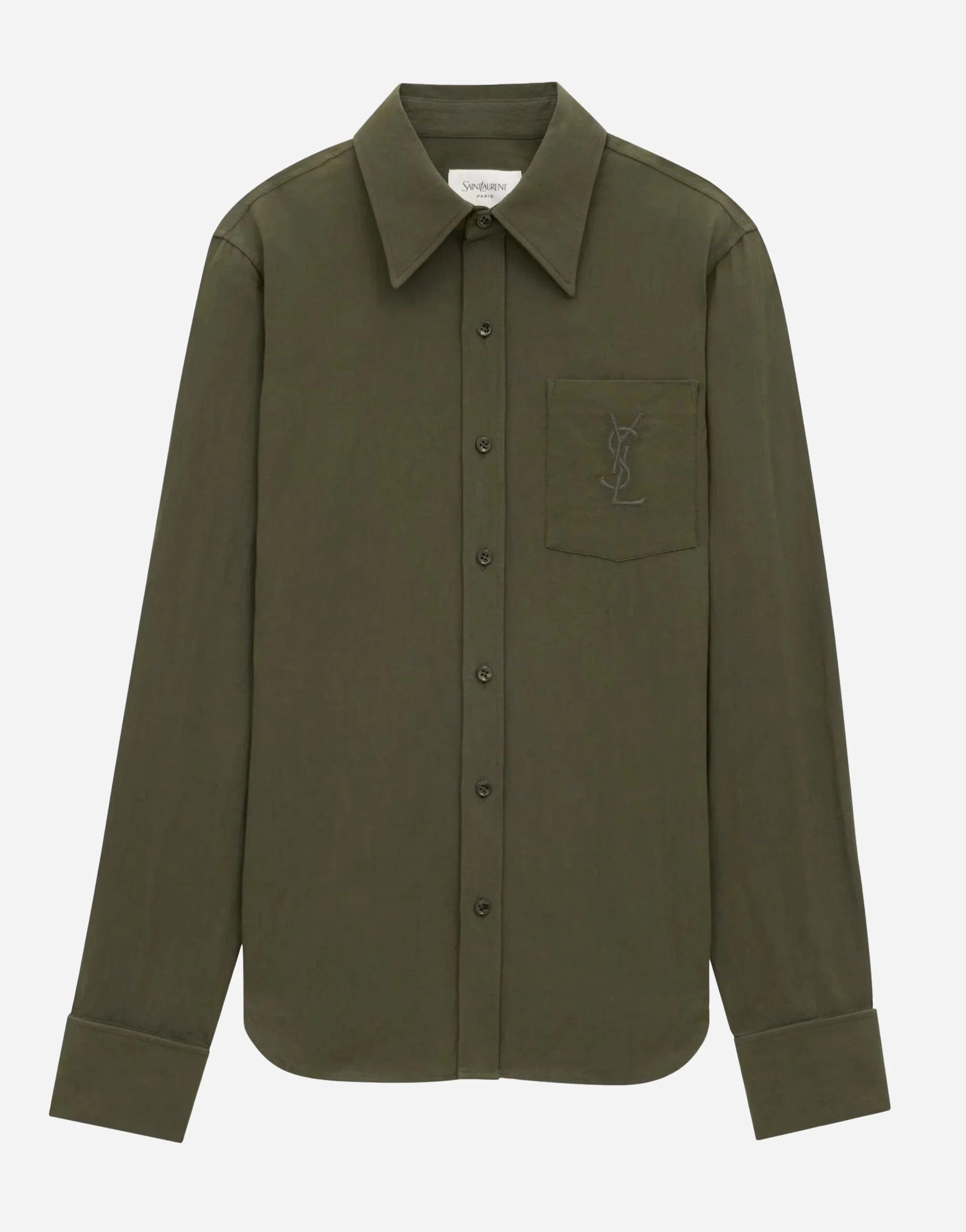 Saint Laurent Linen-Cotton Blend Cassandre Shirt