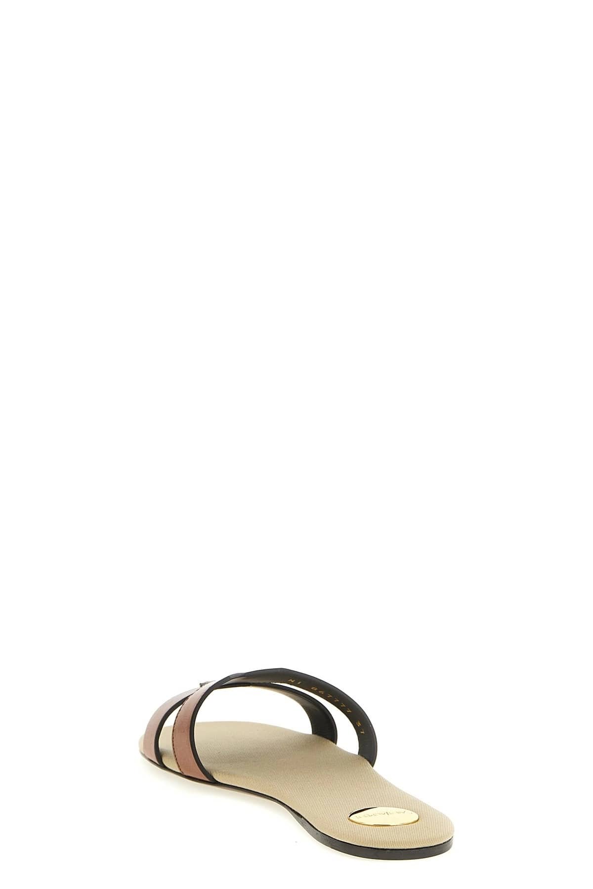 Saint Laurent Mabrouka Leder-Sandalen Slides