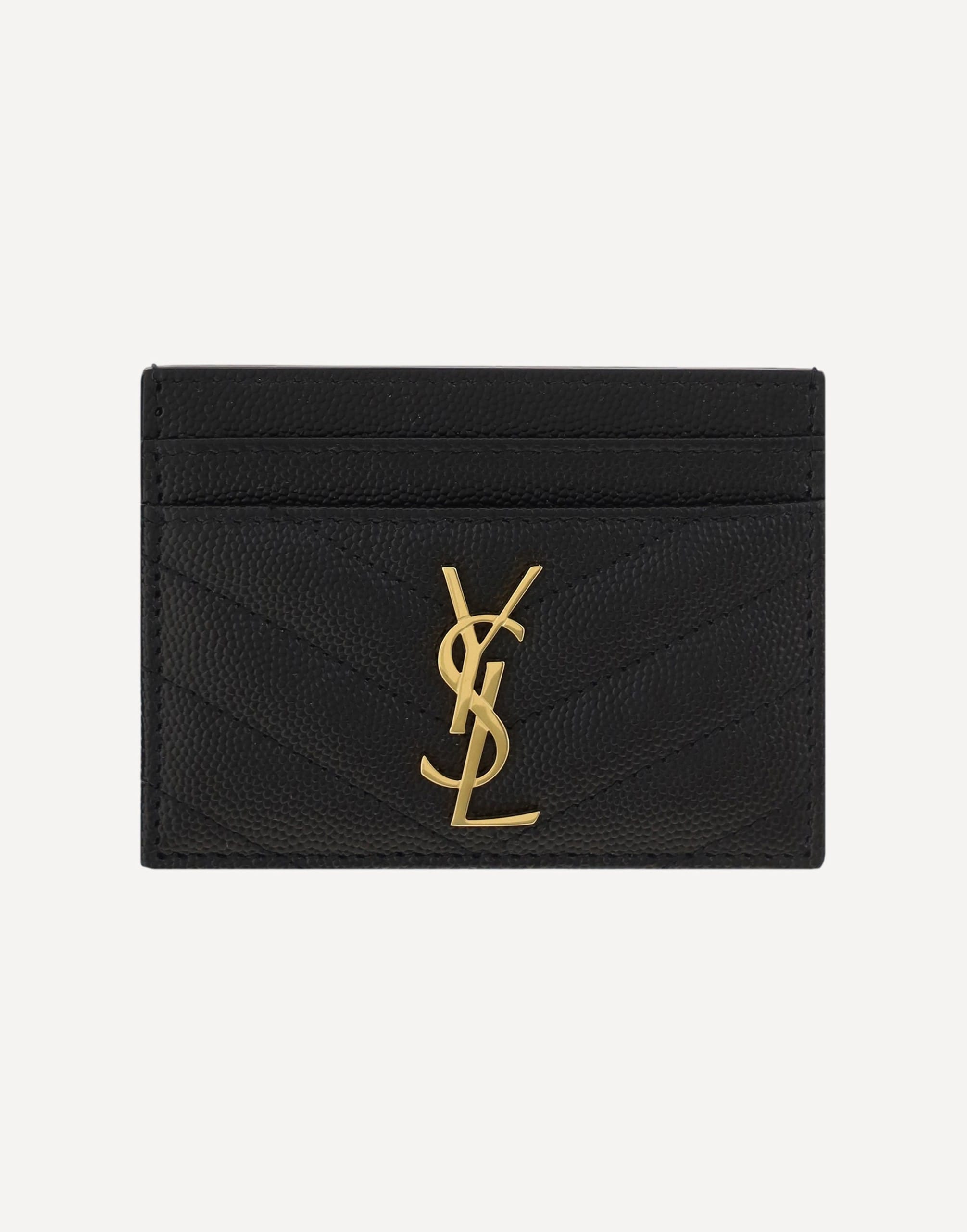 Saint Laurent Matelassé Leather Cardholder With Ysl