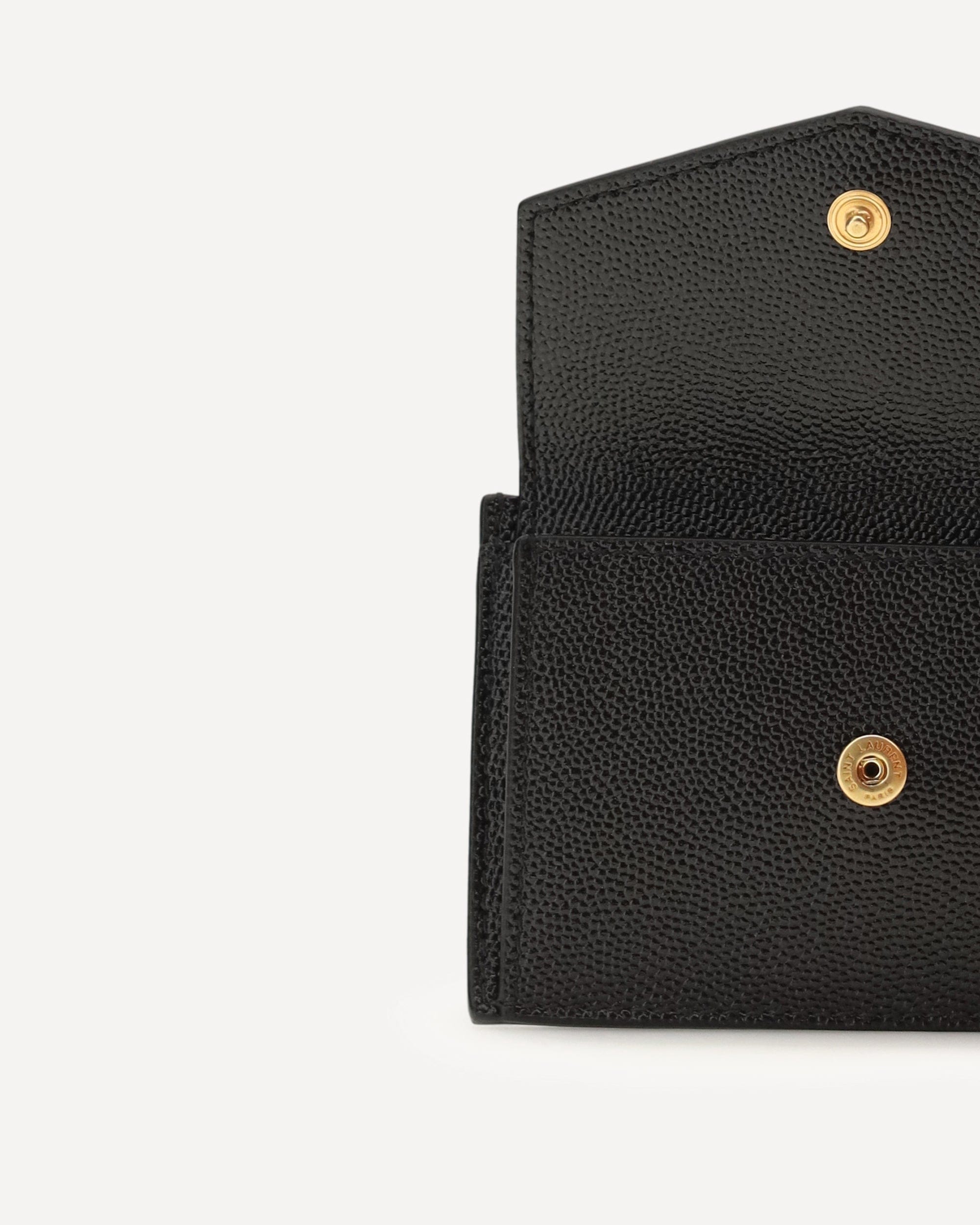 Saint Laurent Micro-Grain Leather Wallet With Ysl Monogram