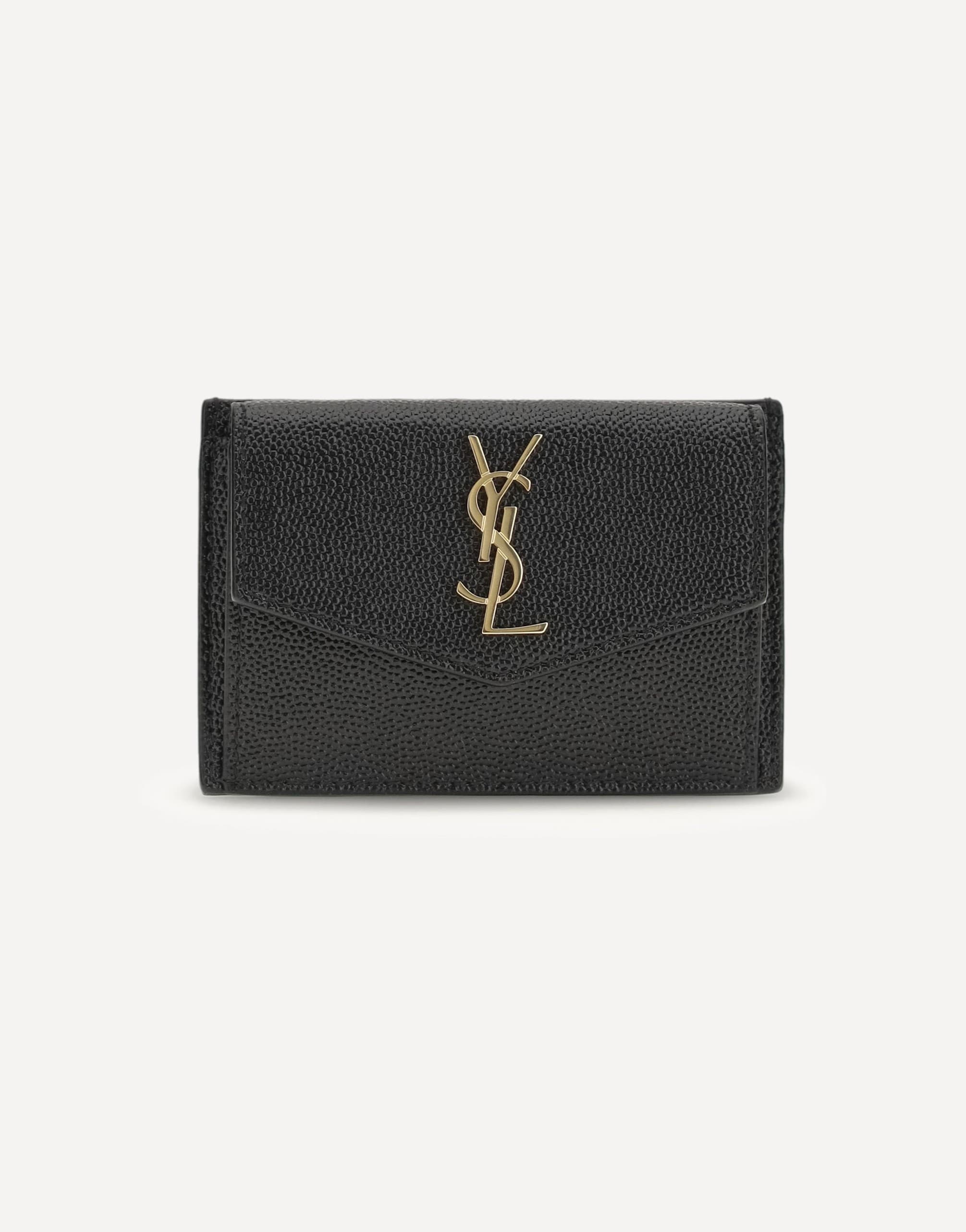 Saint Laurent Micro-Grain Leather Wallet With Ysl Monogram