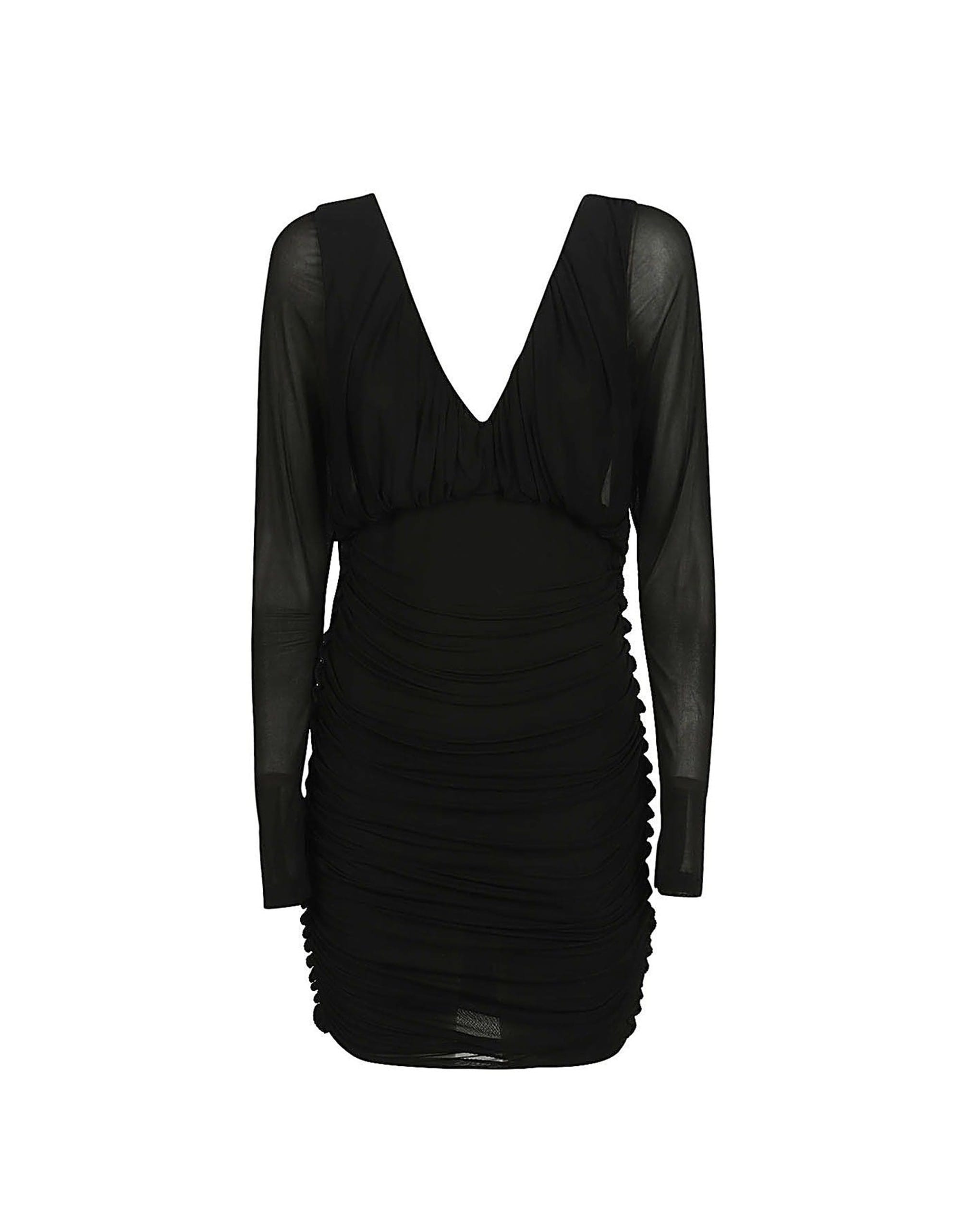 Saint Laurent Mini Draped V-Neck Dress
