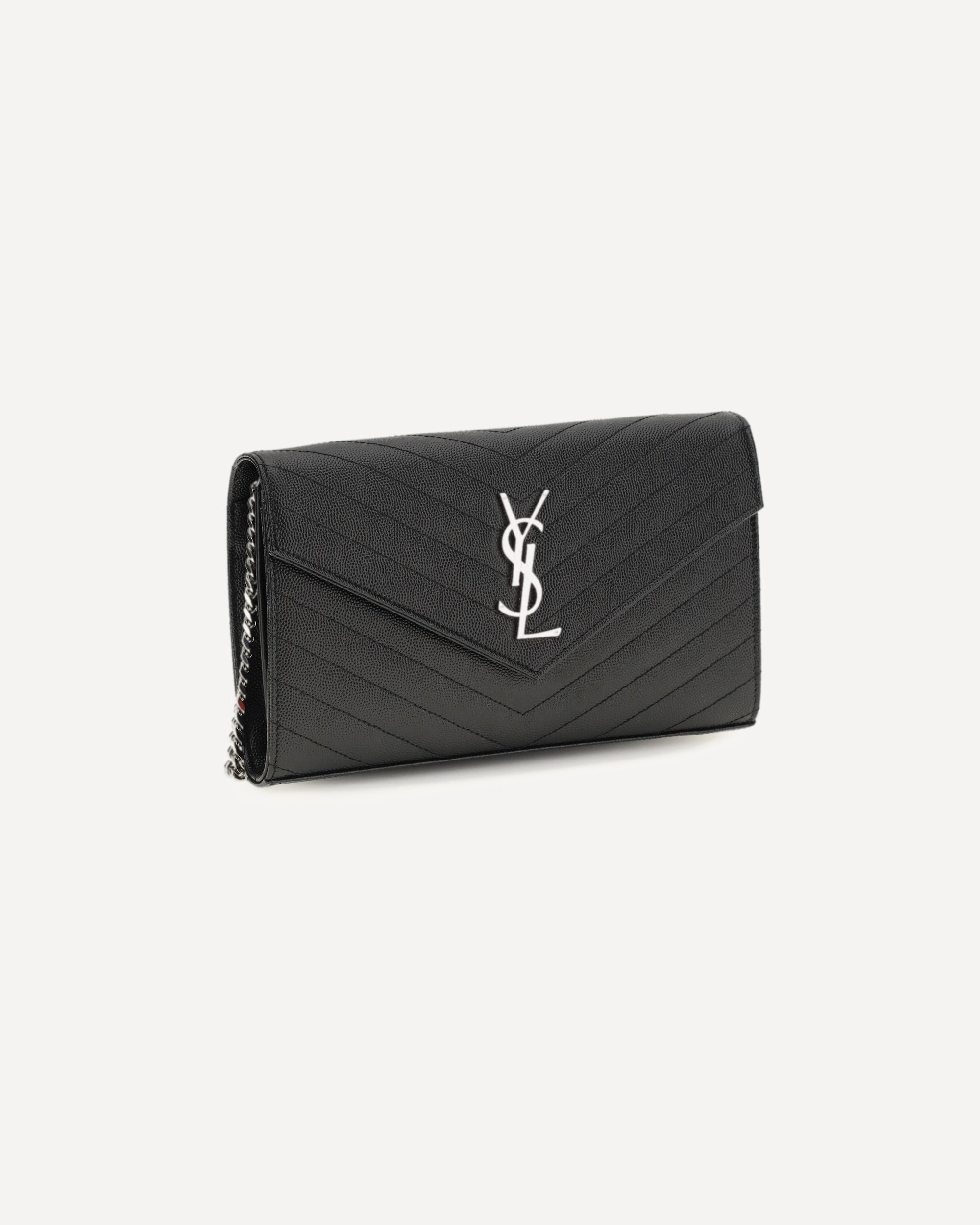 Saint Laurent Monogram Matelassé Chain Wallet