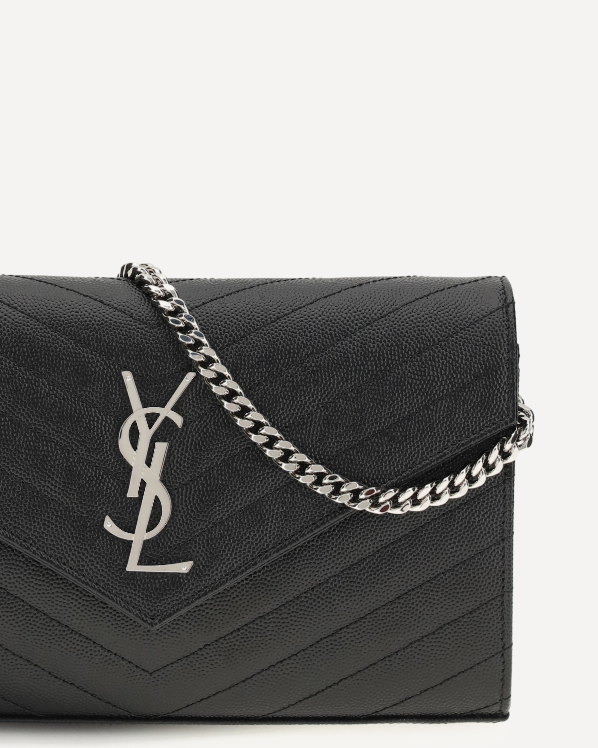 Saint Laurent Monogram Matelassé Chain Wallet