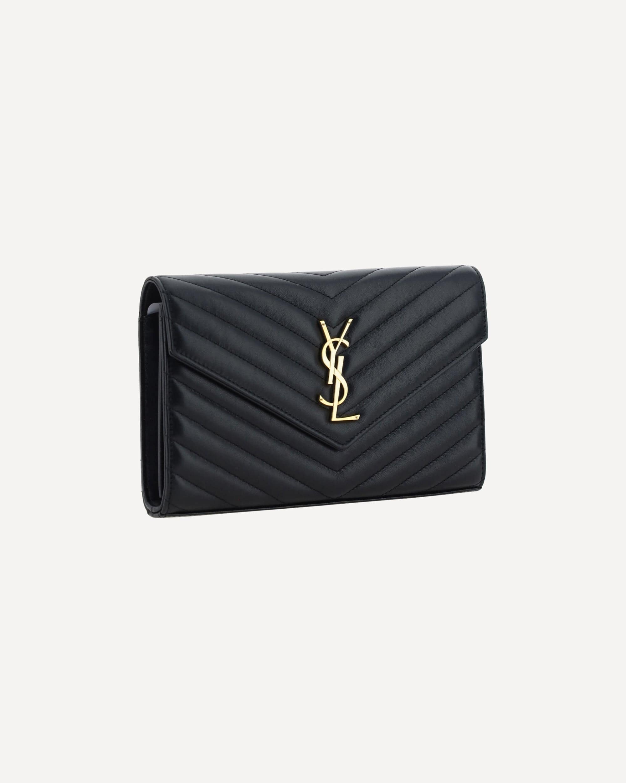Saint Laurent Monogram Wallet With Gold Logo - alternate view
