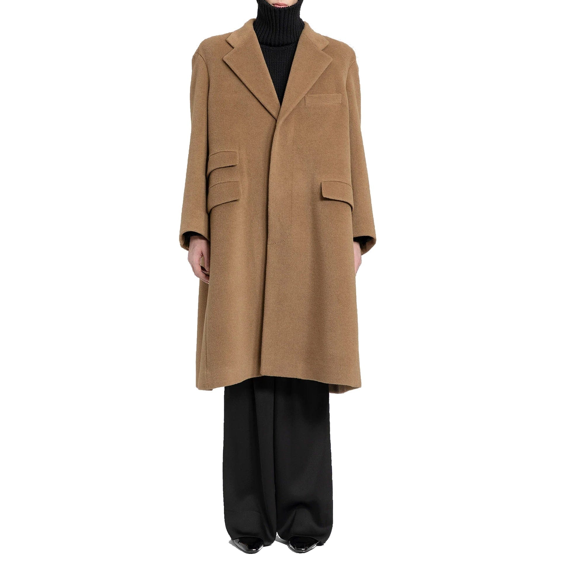 Oversize Wool Coat With Welt Pockets - alternate view