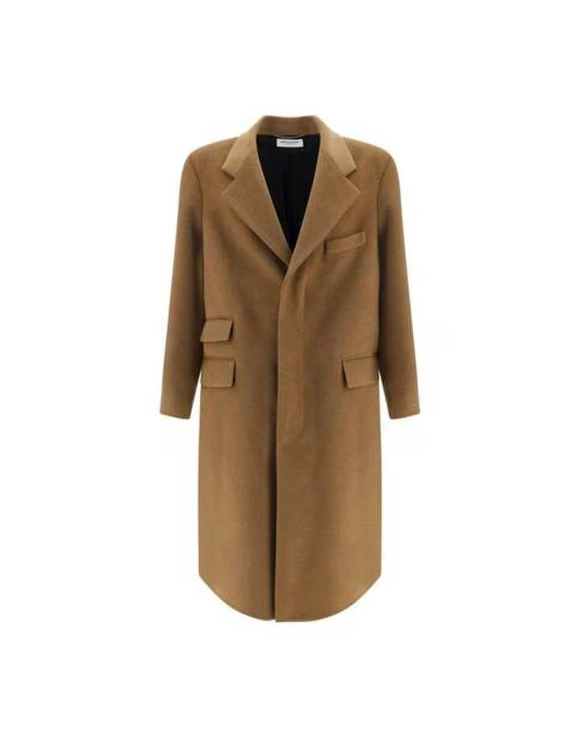 Saint Laurent Oversize Wool Coat With Welt Pockets