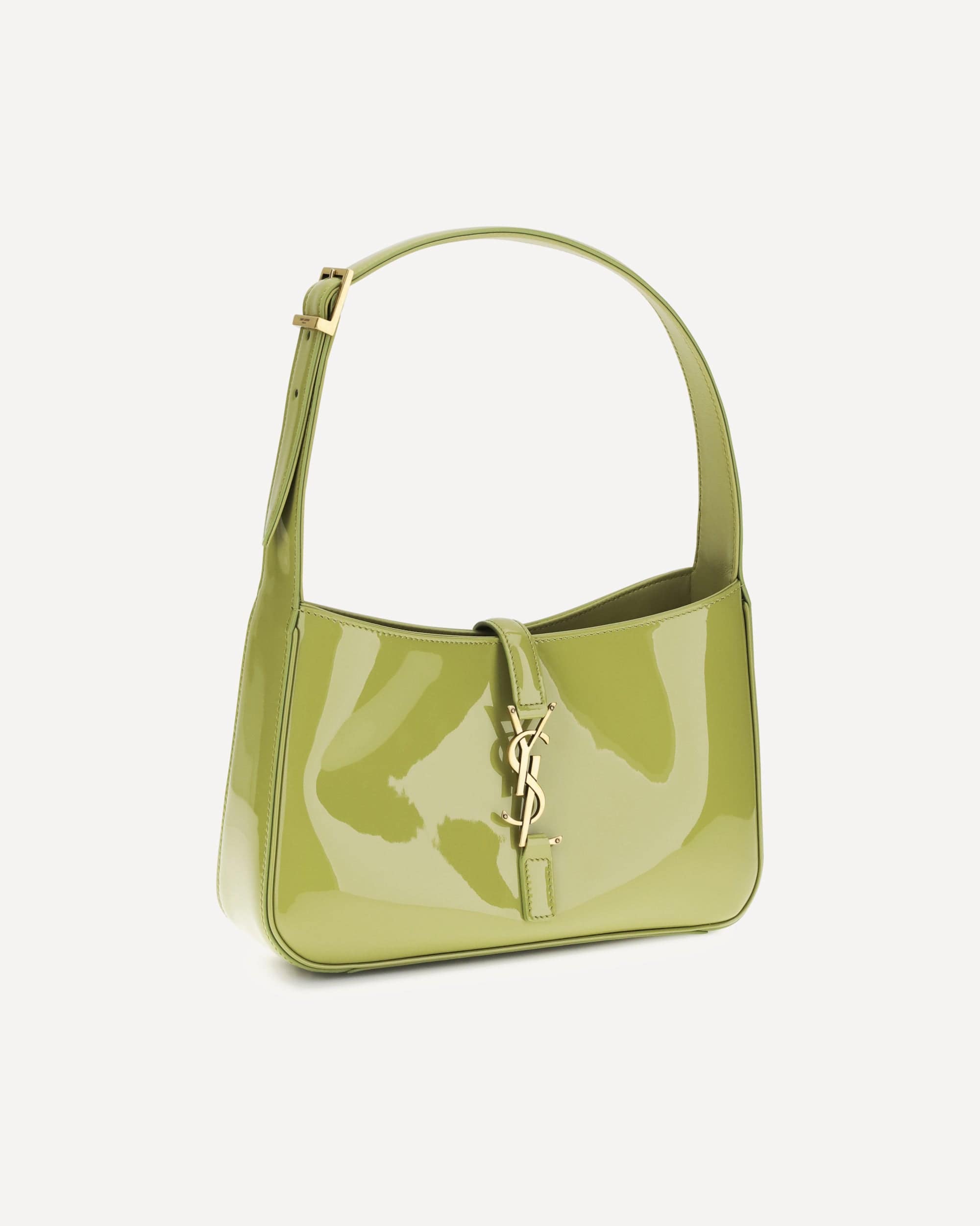 Saint Laurent Patent Leather Shoulder Bag With Ysl Plaque