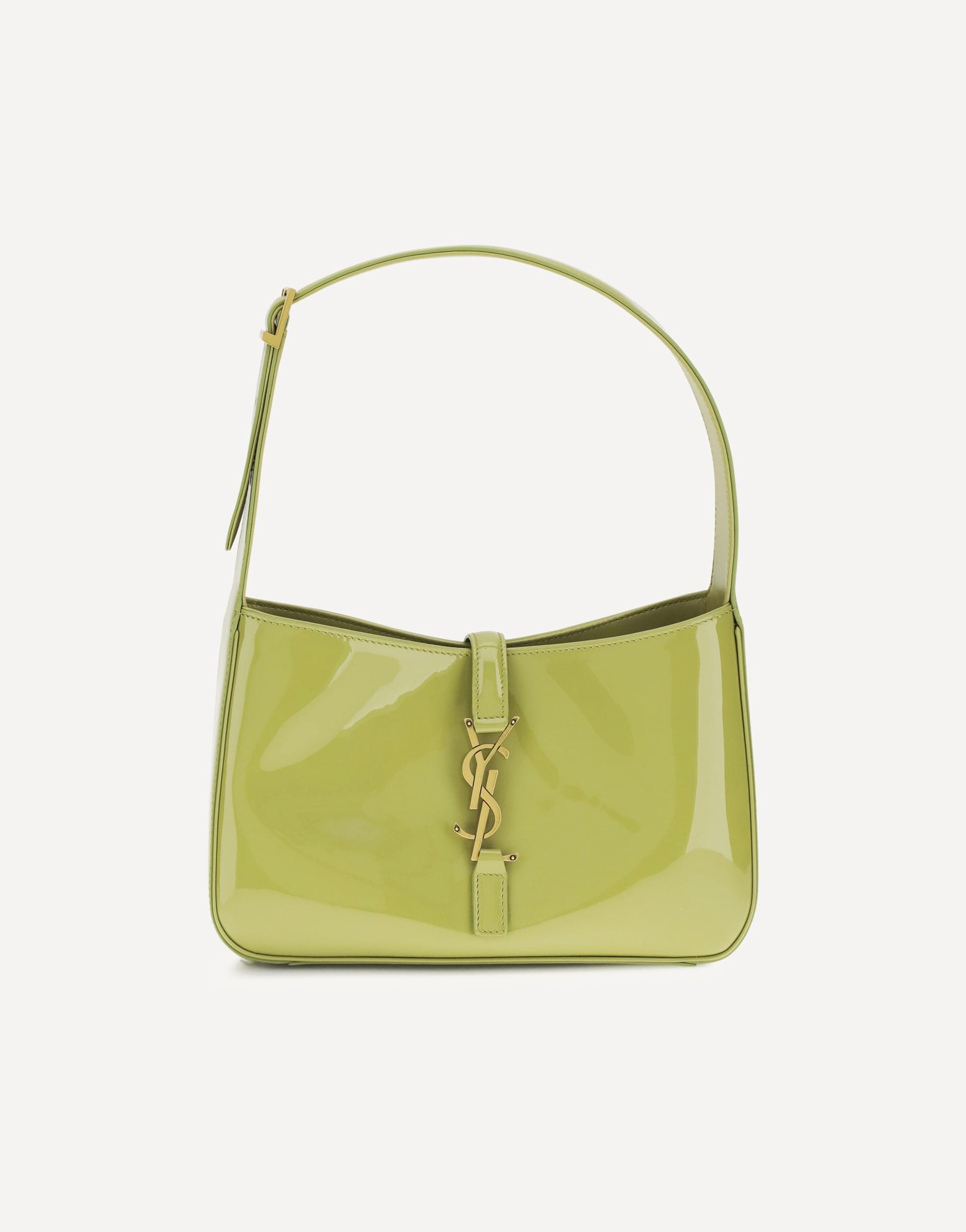 Saint Laurent Patent Leather Shoulder Bag With Ysl Plaque