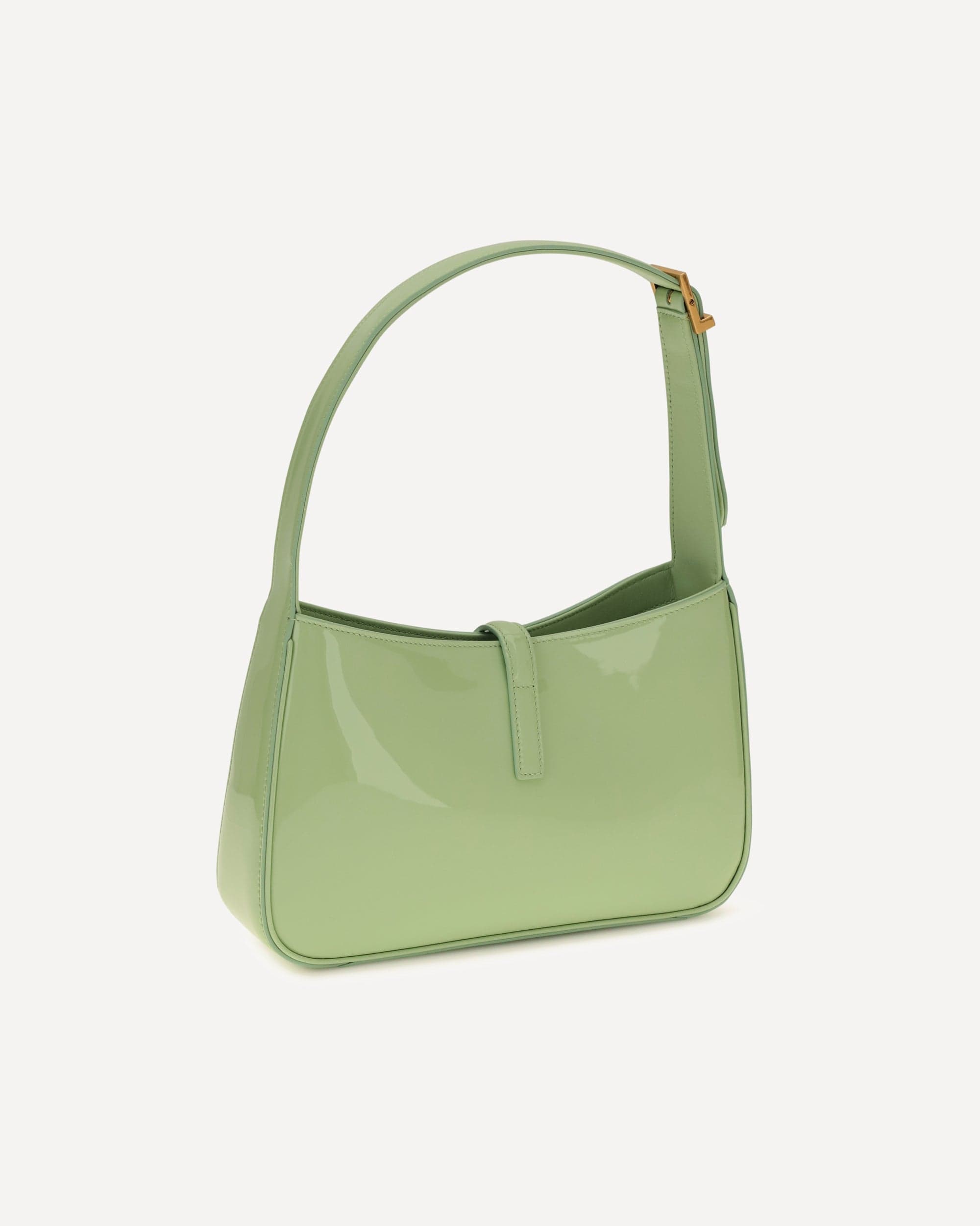 Saint Laurent Patent Leather Shoulder Bag With Ysl Plaque