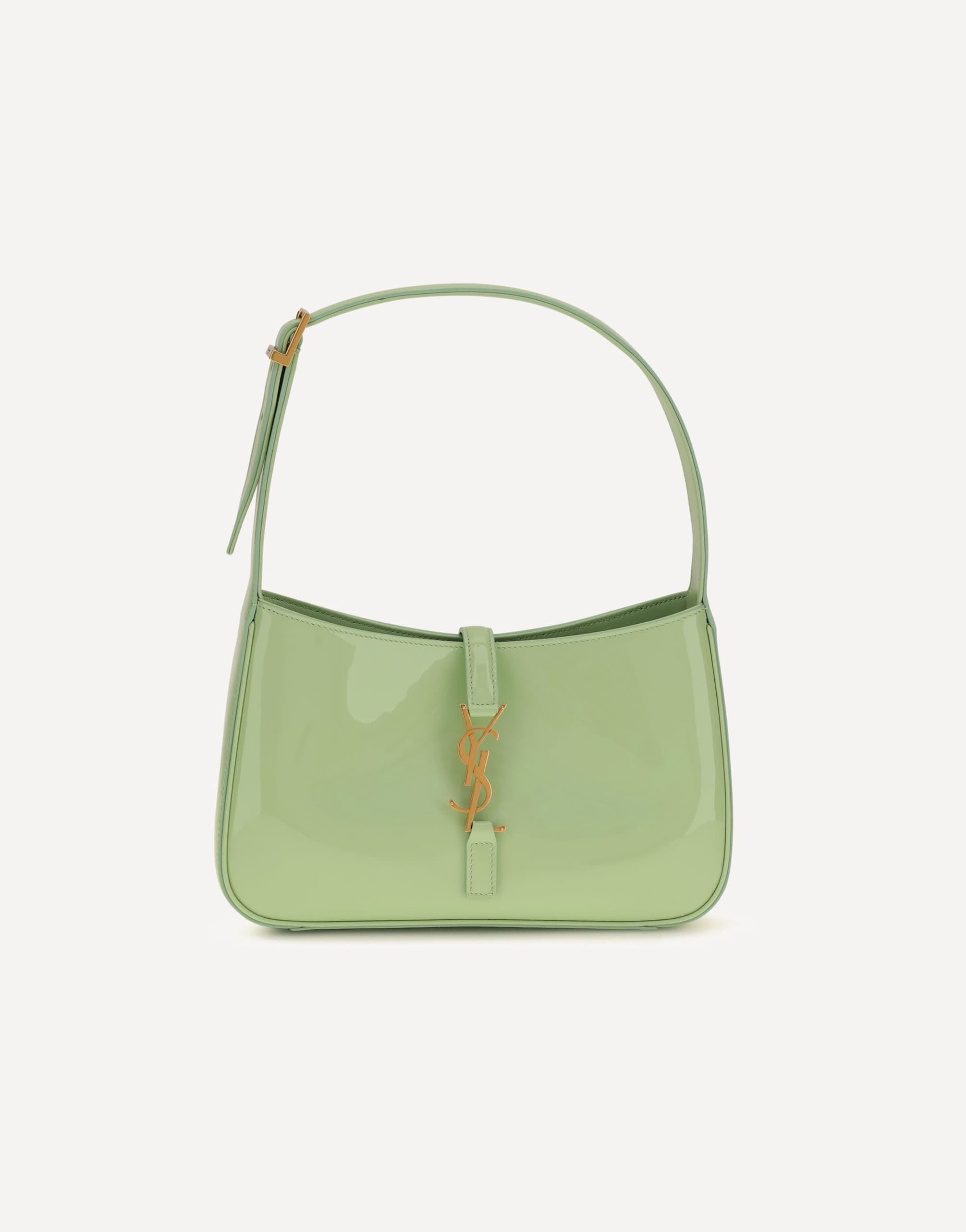 Saint Laurent Patent Leather Shoulder Bag With Ysl Plaque