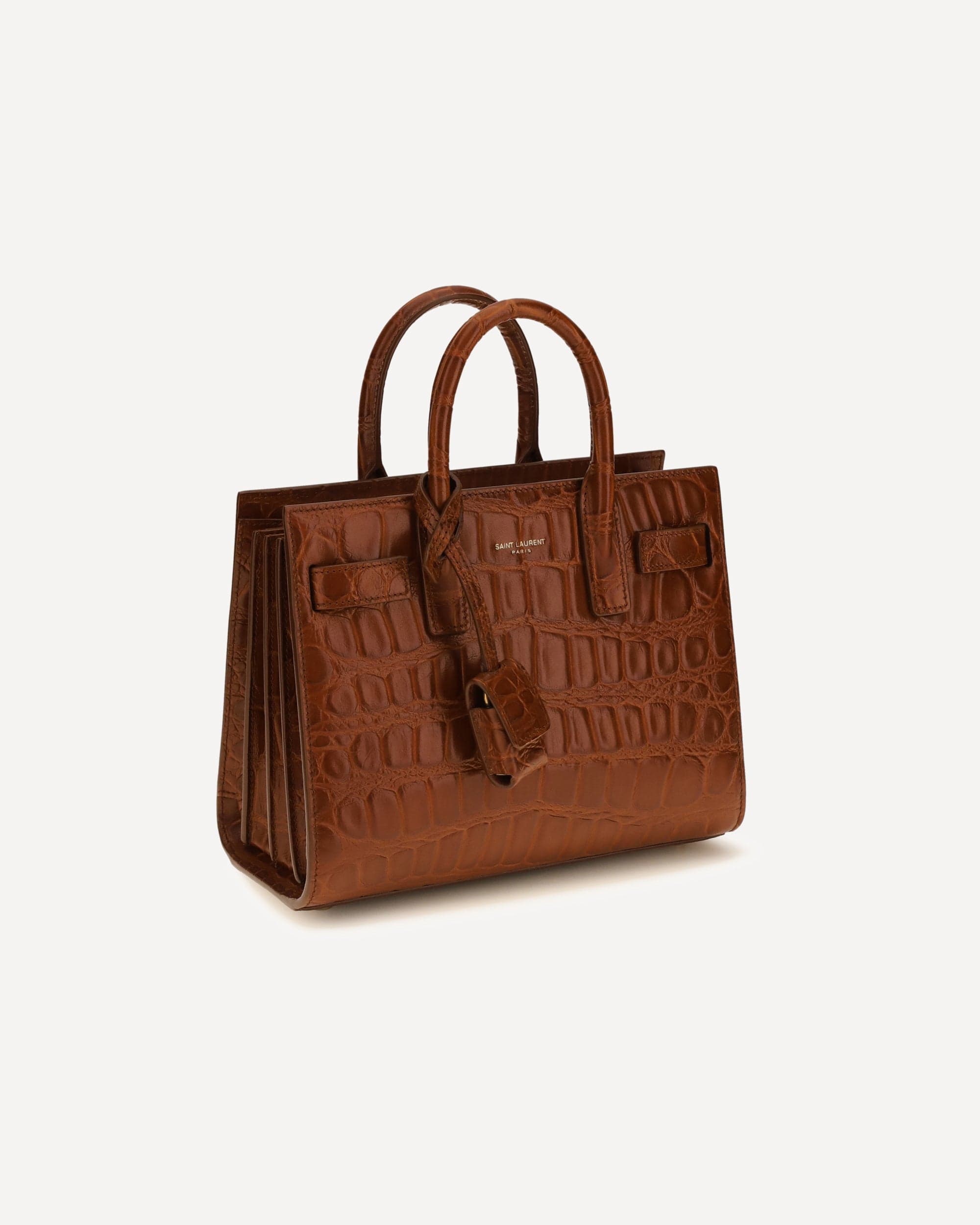 Saint Laurent Sac De Jour Handbag Crocodile-Embossed Leather - alternate view