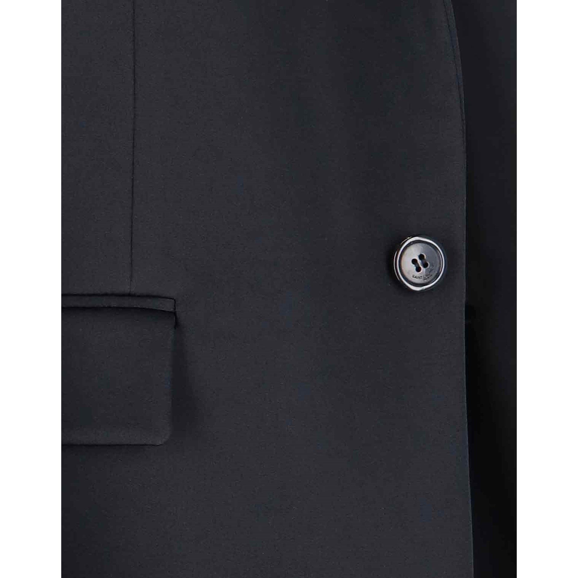 Saint Laurent Satin Coat With Button Cuffs