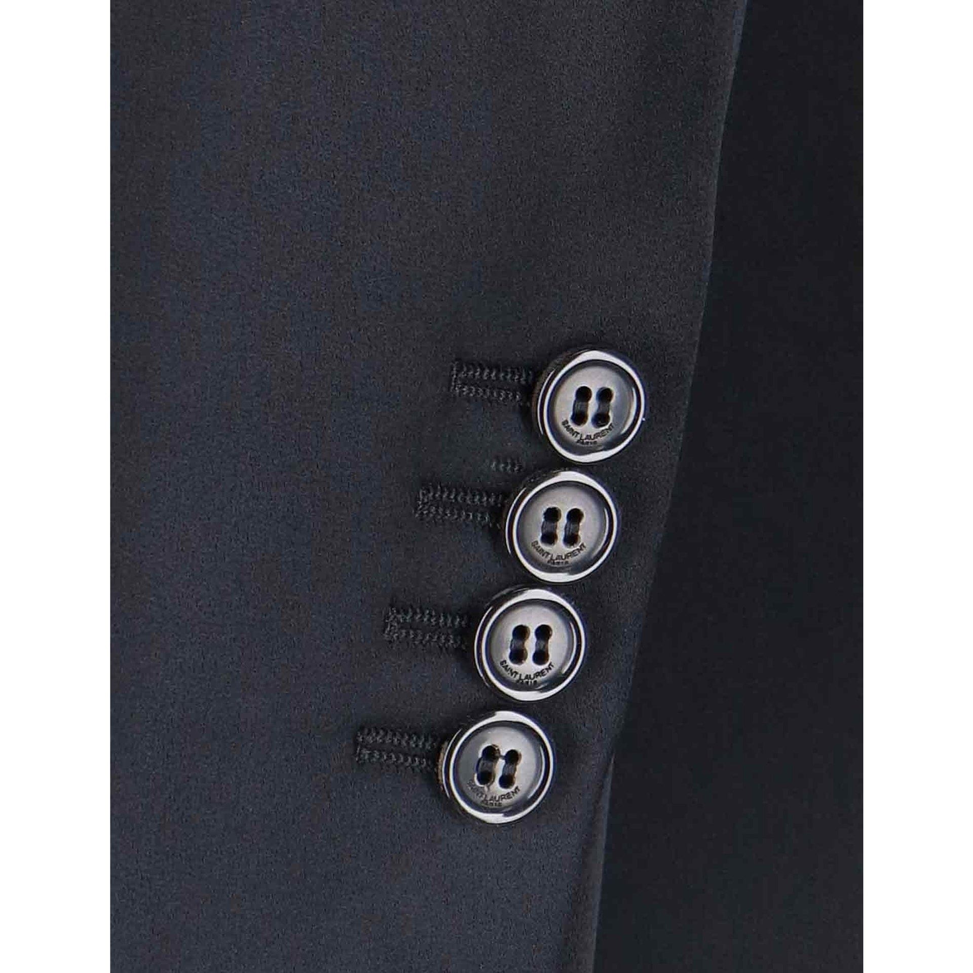 Saint Laurent Satin Coat With Button Cuffs