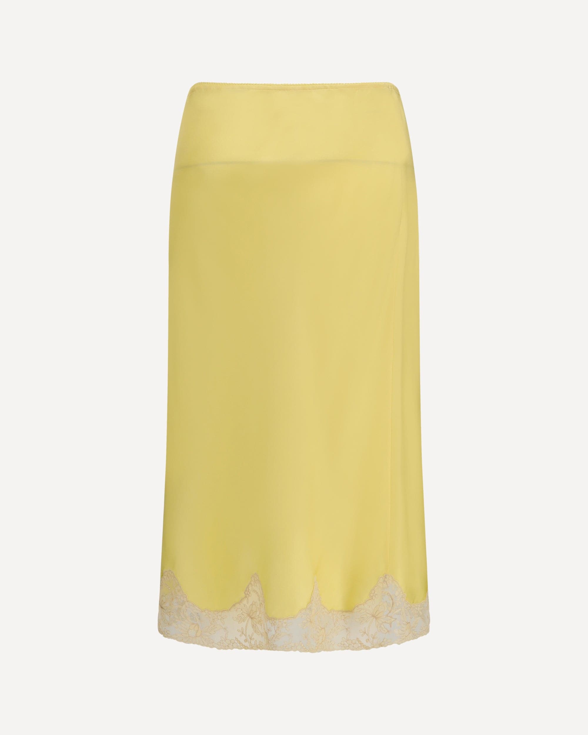 Saint Laurent Satin Midi Skirt With Lace Inserts - alternate view