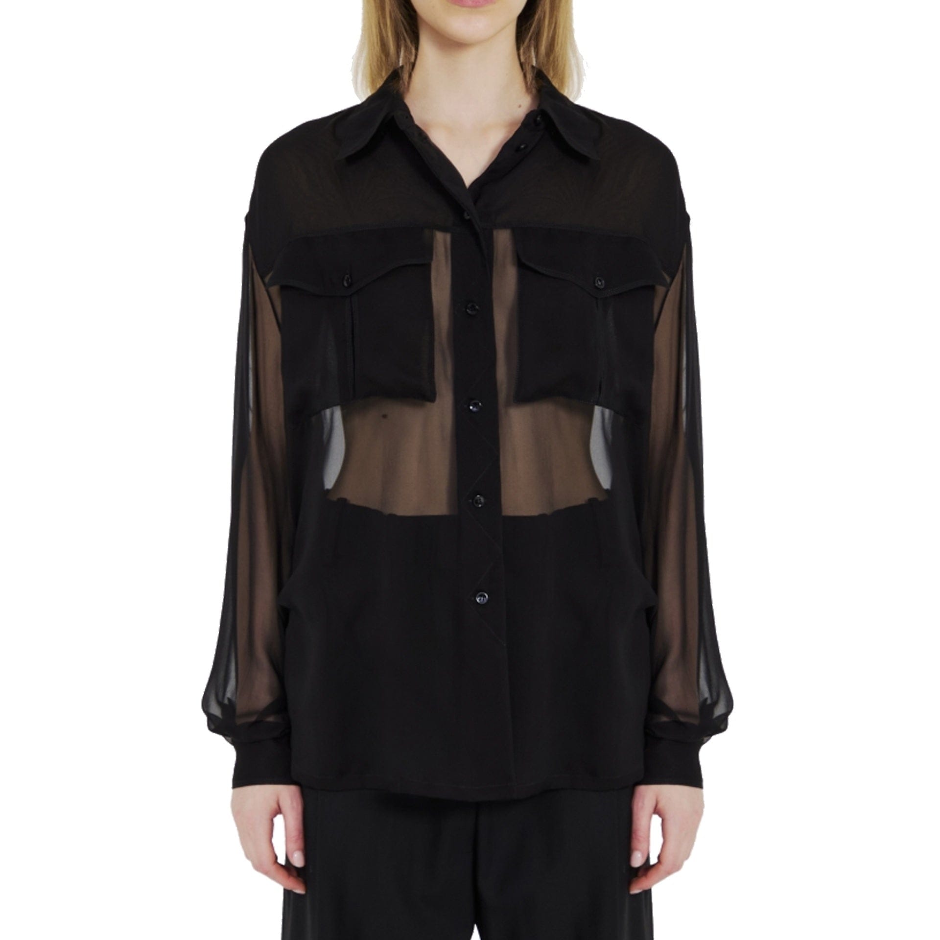 Saint Laurent Silk Crepe Muslin Shirt - alternate view