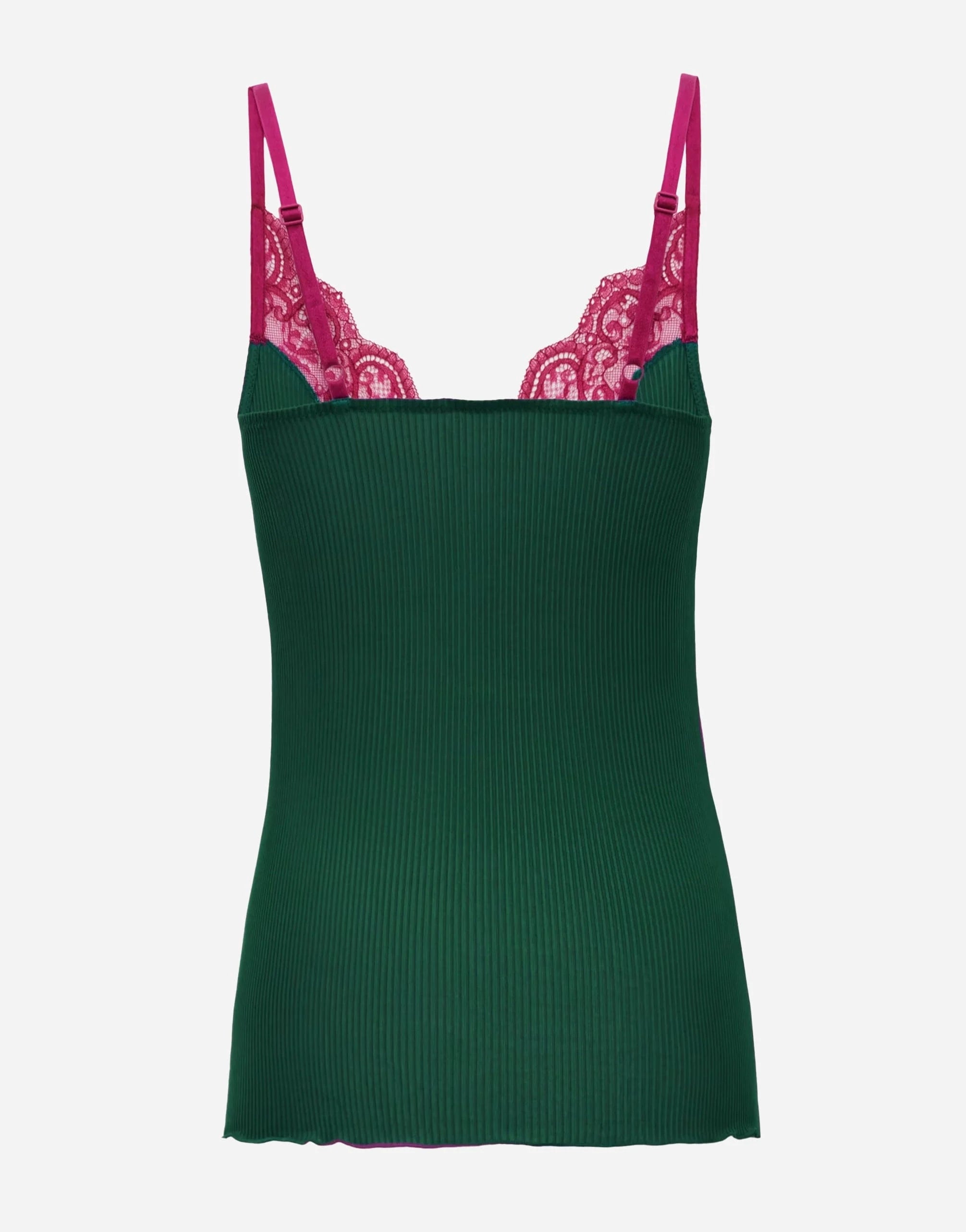 Saint Laurent Silk Ribbed Lace Tank Top