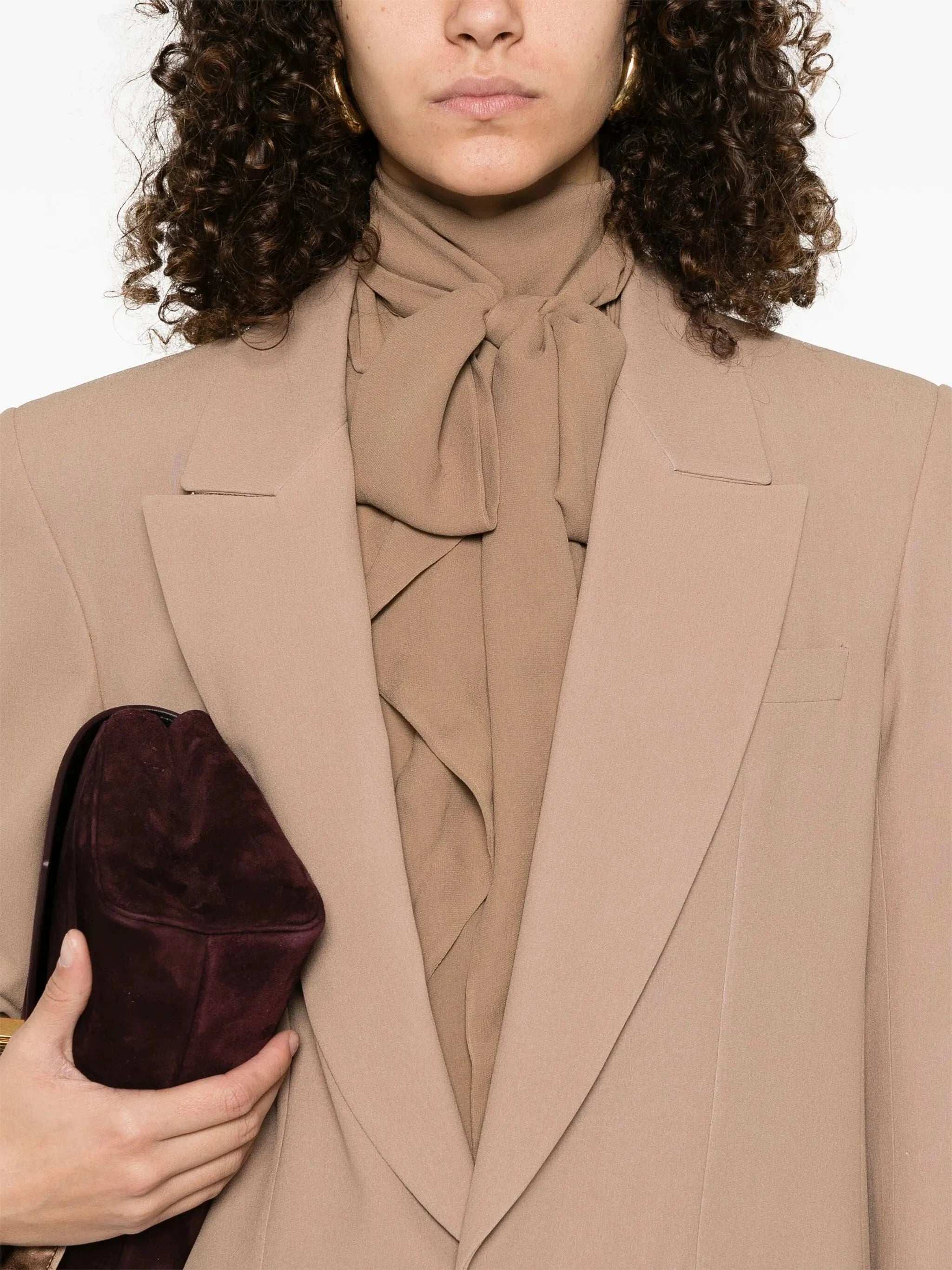 Saint Laurent Single-Breasted Silk Blazer Jacket