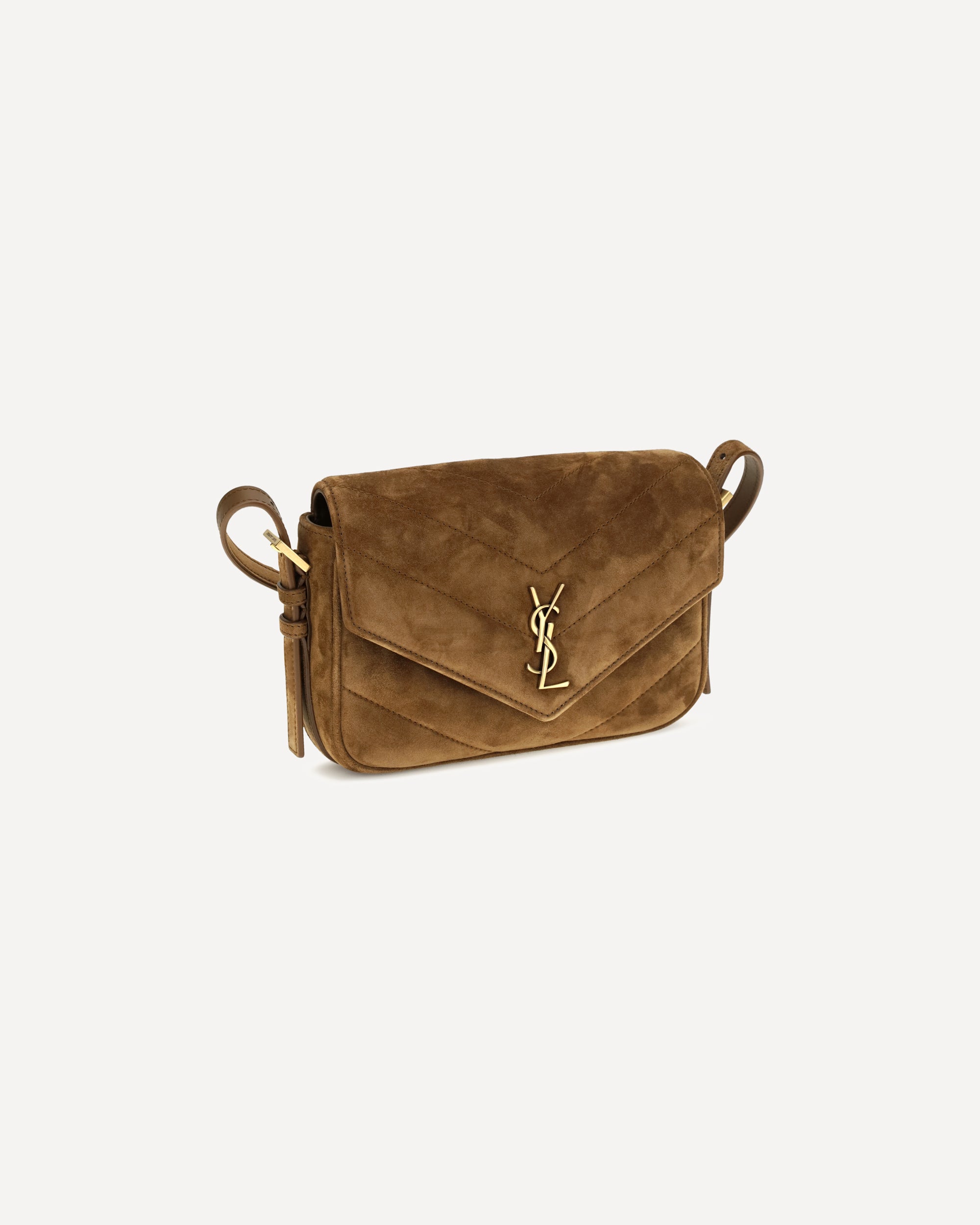 Saint Laurent Small Loulou Matelassé Suede Shoulder Bag - alternate view