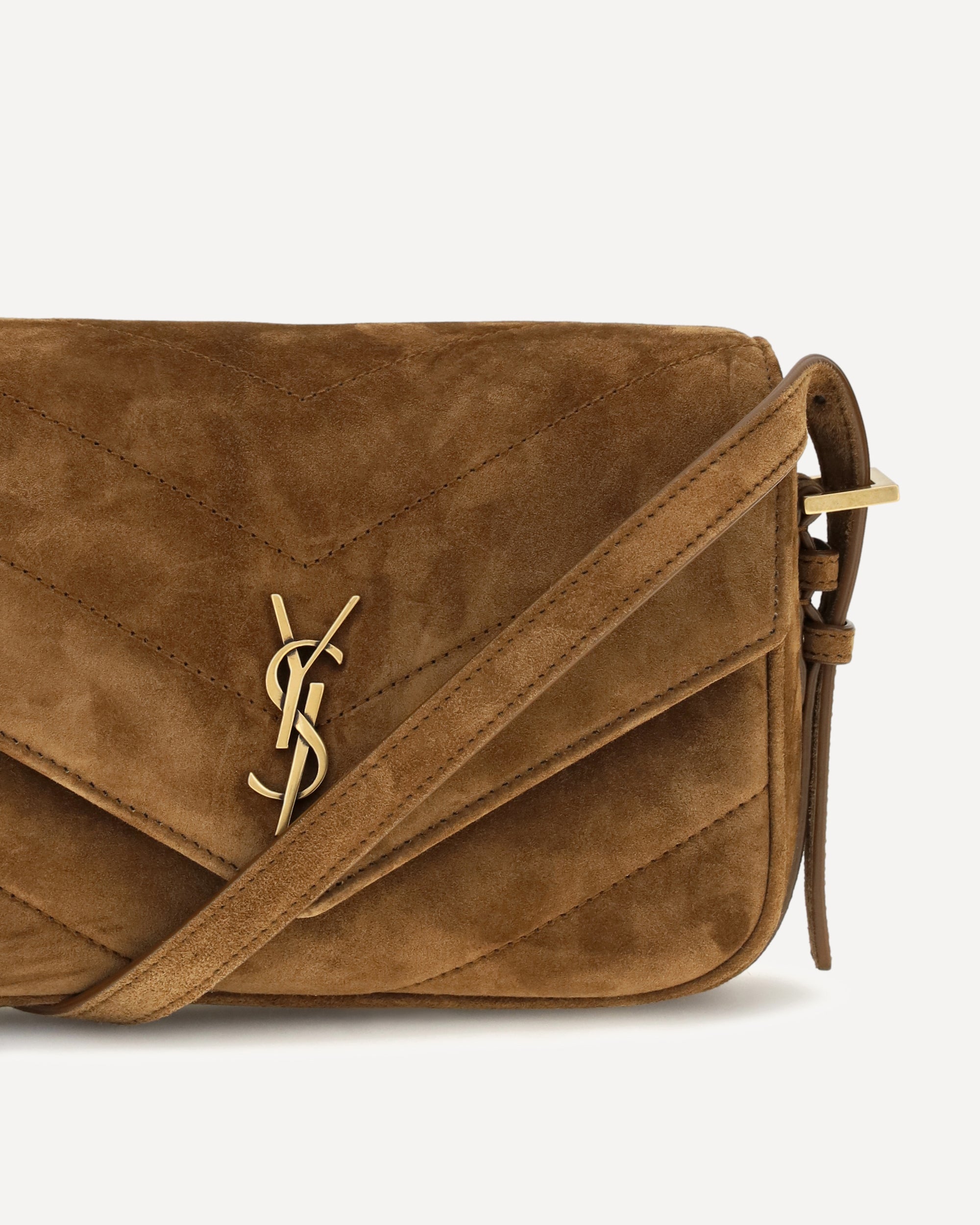 Saint Laurent Small Loulou Matelassé Suede Shoulder Bag