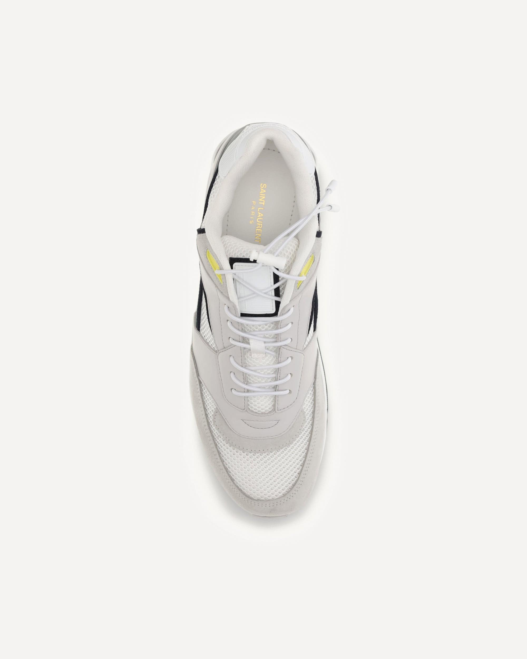Saint Laurent Smooth Leather And Suede Bump Sneakers