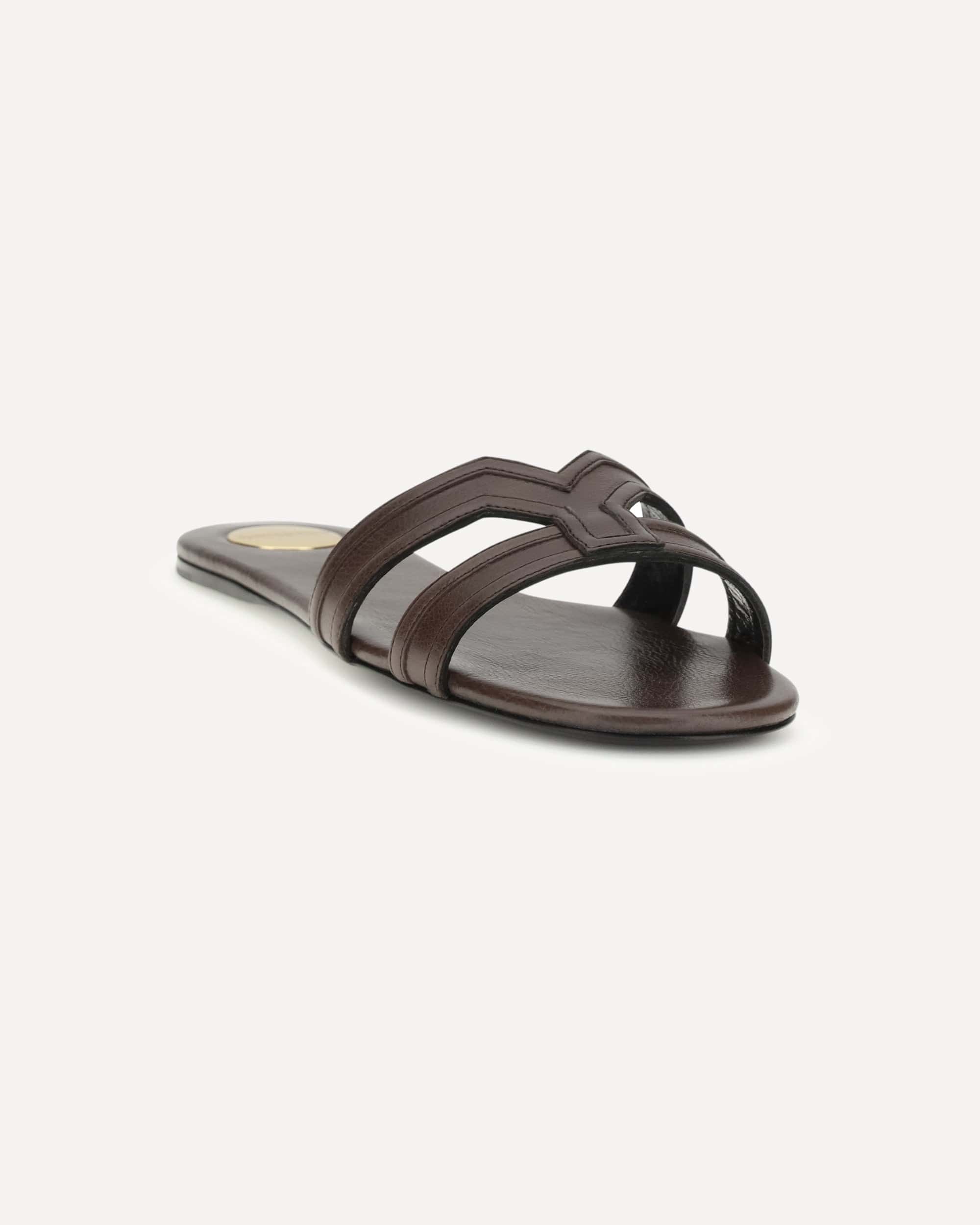 Saint Laurent Smooth Leather Mabrouka Sandals - alternate view