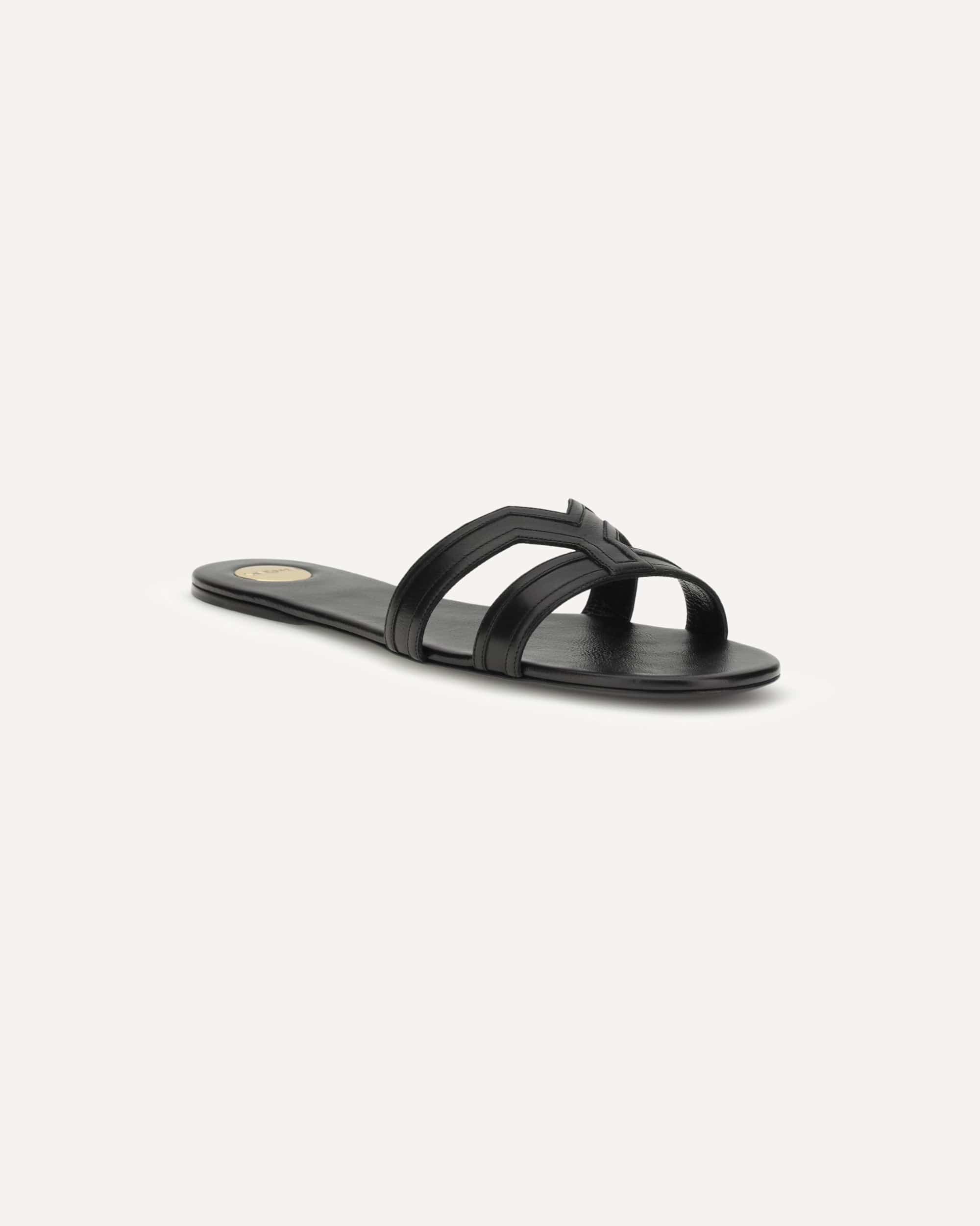 Saint Laurent Smooth Leather Mabrouka Sandals - alternate view