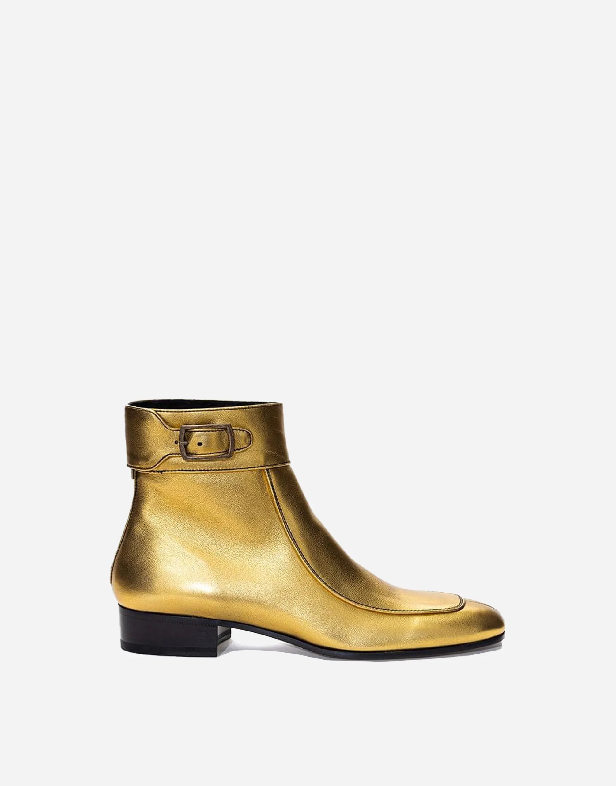Saint Laurent Saint Laurent Square Toe Buckle Boots