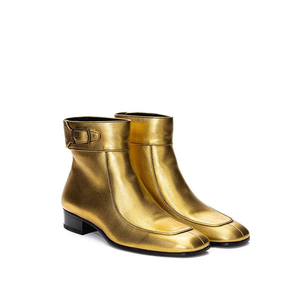 Saint Laurent Saint Laurent Square Toe Buckle Boots