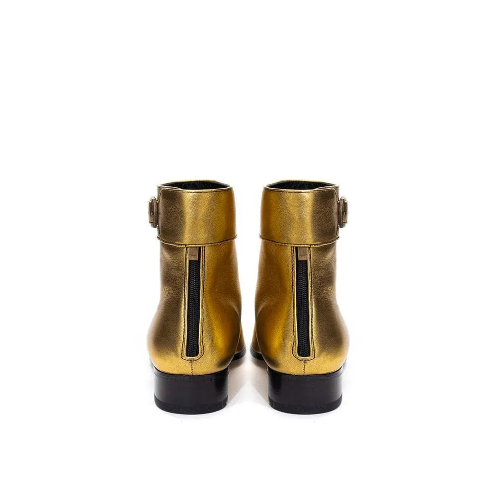 Saint Laurent Saint Laurent Square Toe Buckle Boots